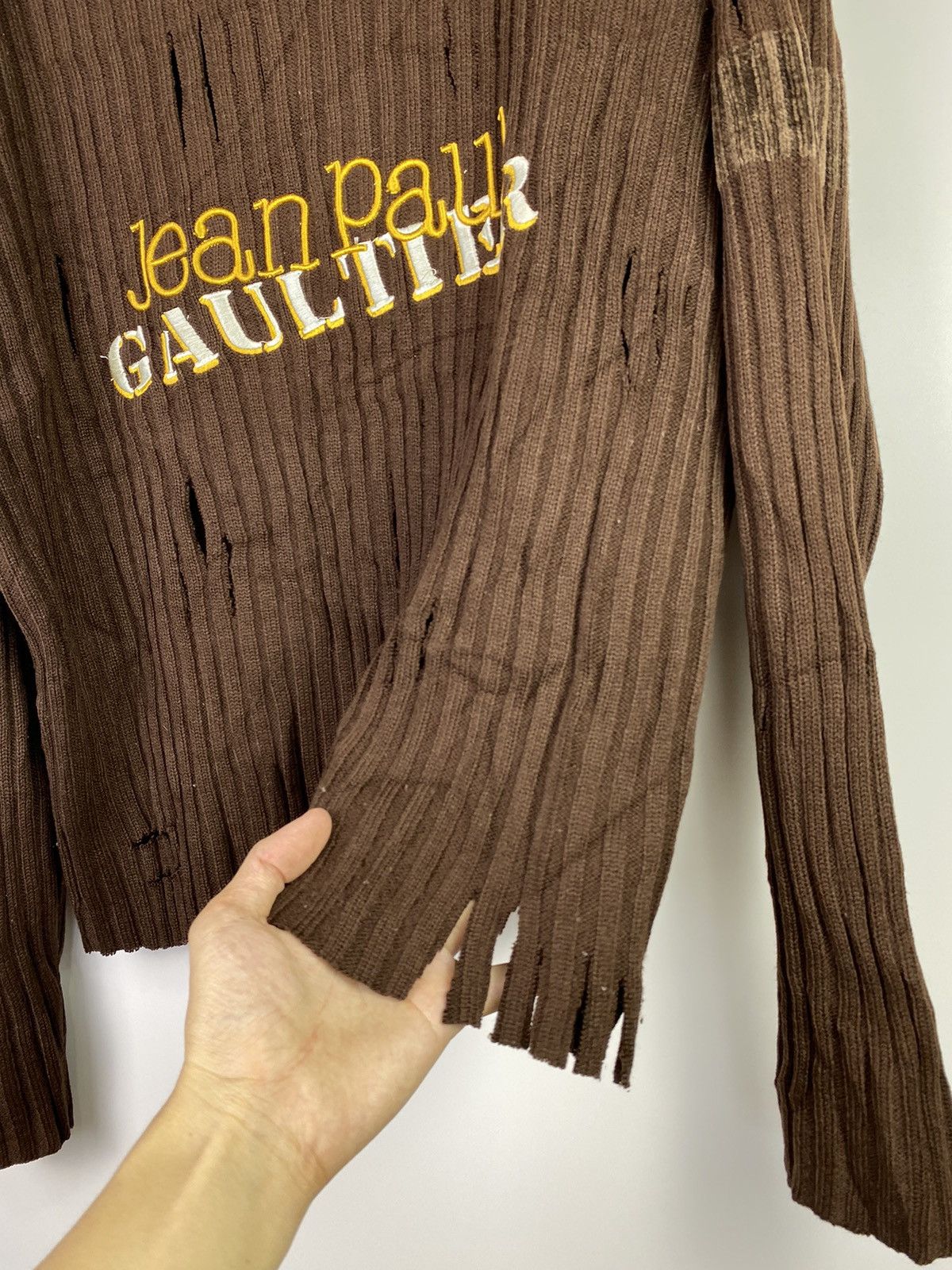 Japanese Brand distressed knitted jpg custom embroidery grunge style Size US M / EU 48-50 / 2 - 5 Thumbnail