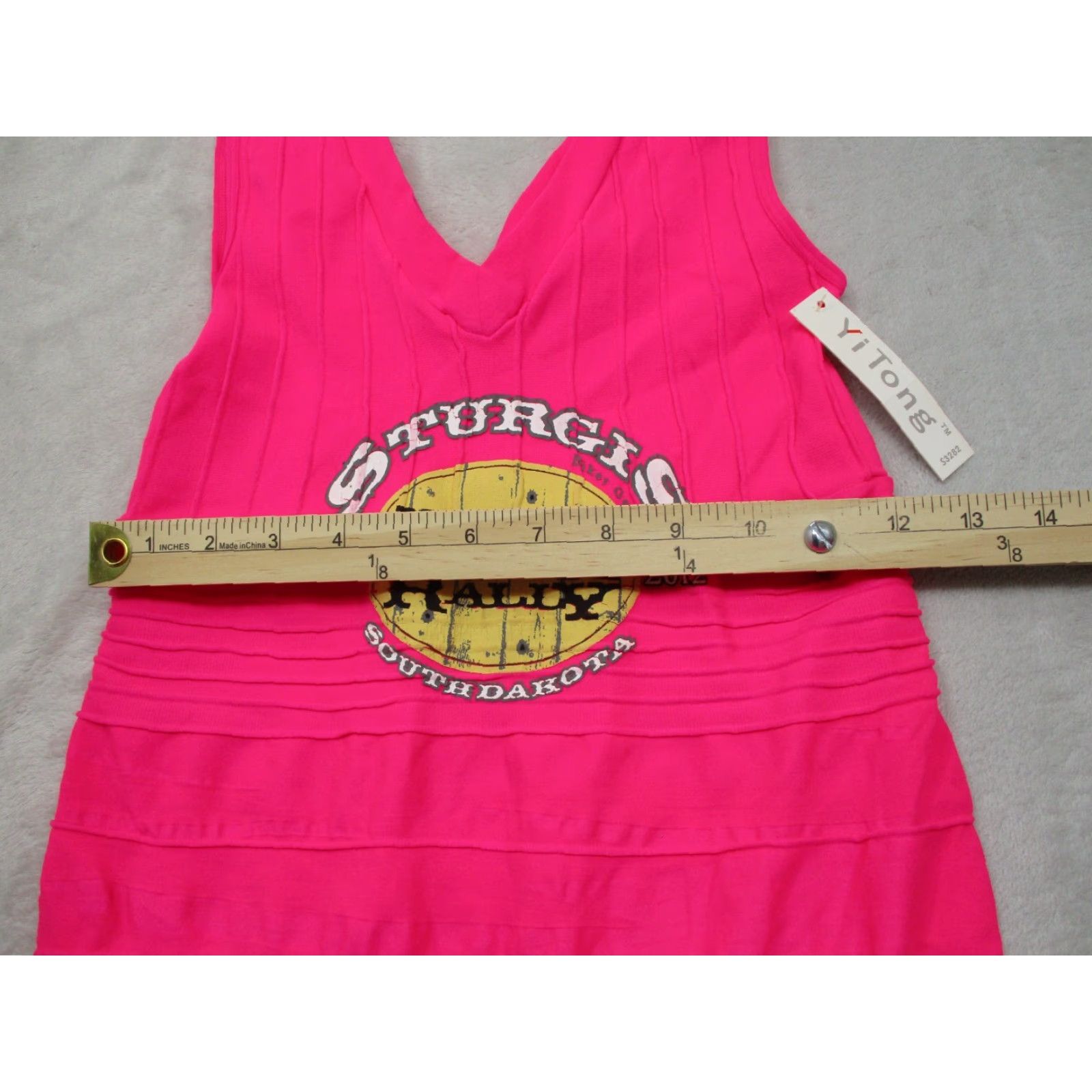 Vintage VINTAGE Sturgis 2012 Womens Body Dress Stretch Lightweight NWT One Size Hot Pink Size ONE SIZE - 4 Thumbnail