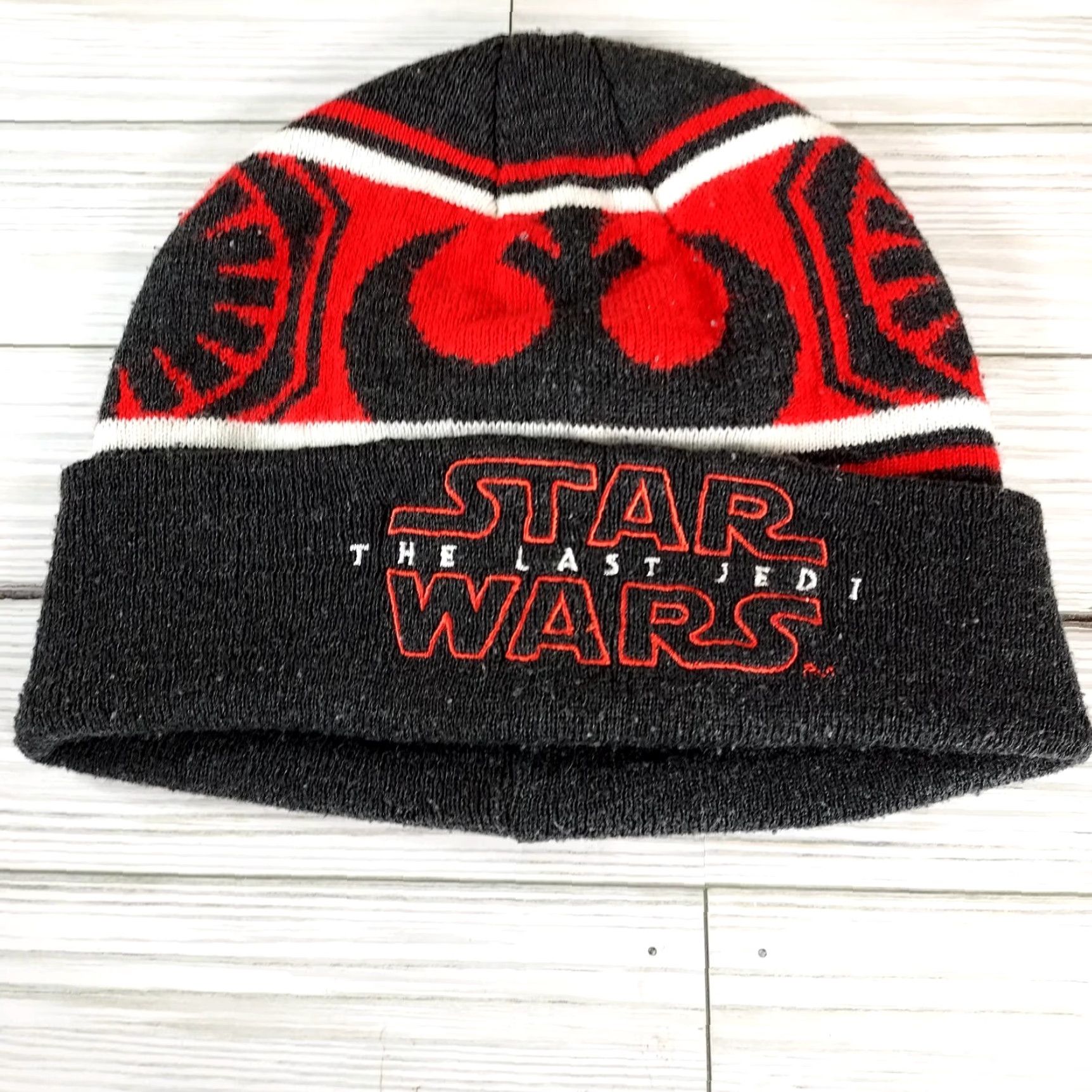Star Wars Star Wars The Last Jedi Beanie Knit Hat Men’s Knit Men’s Beanie Star Wars Gray One Size Hats Knit Beanie Stars Fall Winter, The Last Jedi Mens Size ONE SIZE - 2 Thumbnail