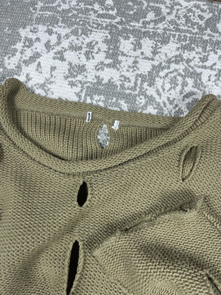 Japanese Brand × Vintage ➕ vintage avant garde cropped rips sweater Japanese style Size US L / EU 52-54 / 3 - 5 Thumbnail