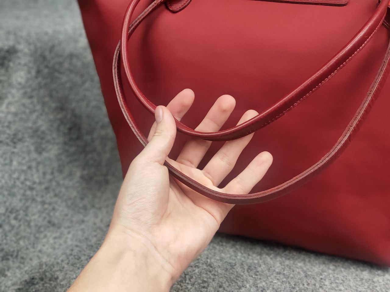 Longchamp Longchamp Le Pliage Néo wine nylon leather tote bag Handbag Size ONE SIZE - 7 Thumbnail
