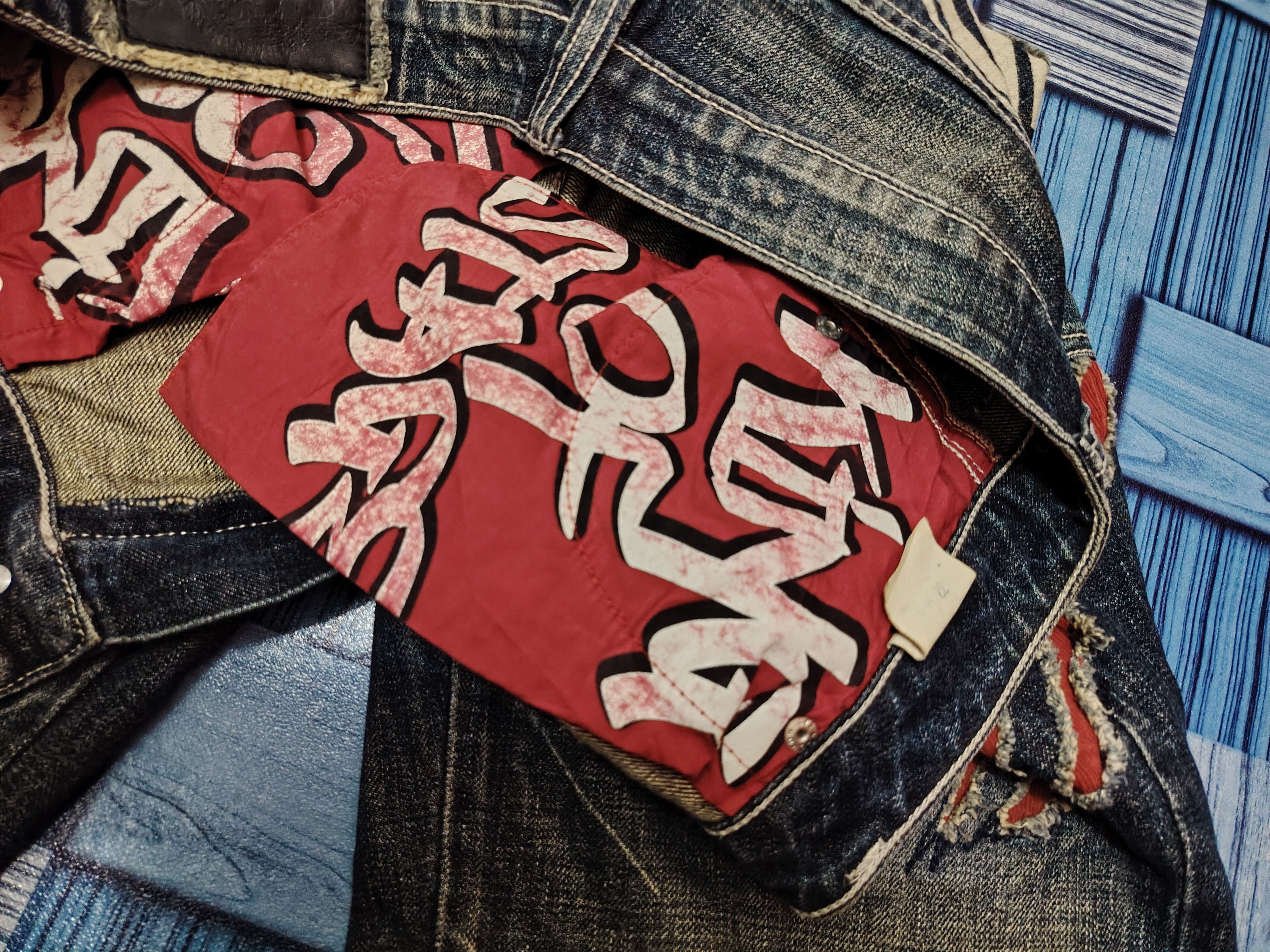 Japanese Brand Distressed denim osaka big train flared jeans Size US 31 - 14 Thumbnail