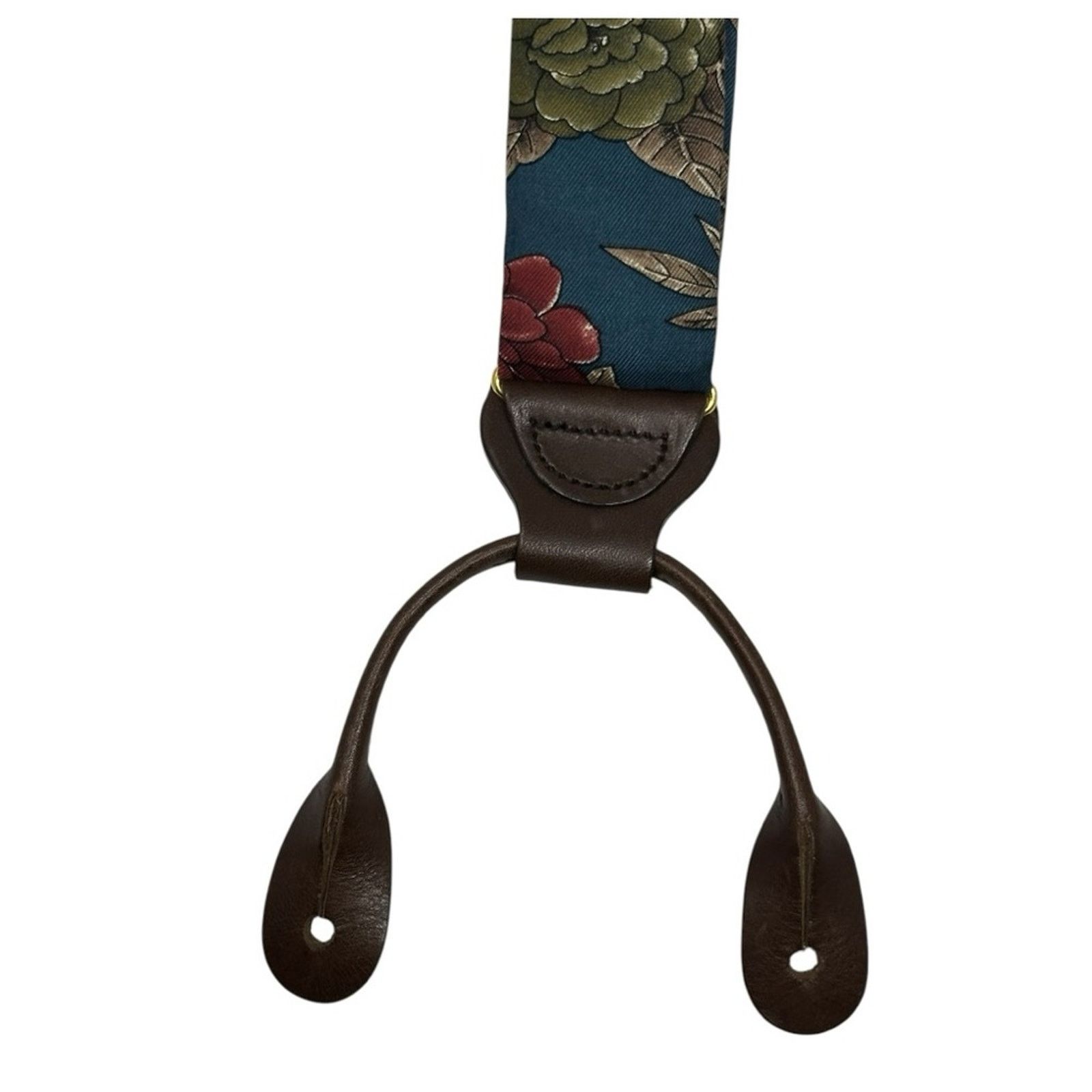 Leather × Trafalgar × Vintage VTG Trafalgar Silk Floral Braces Suspenders Leather Accents Size ONE SIZE - 11 Thumbnail