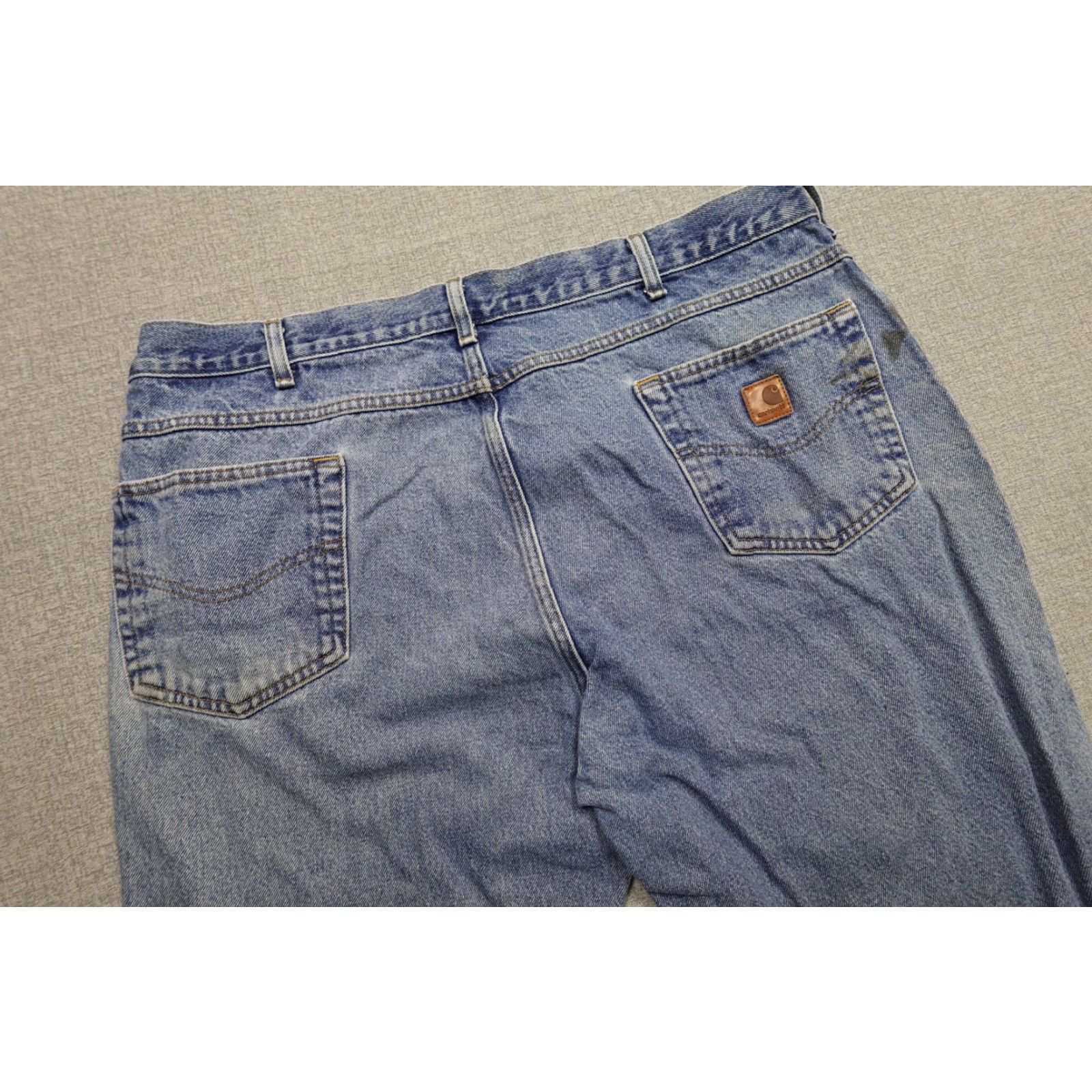 Carhartt Vintage Carhartt Jeans Mens 40x29 Blue Denim Workwear Straight Fit Distressed Jeans Mens Blue Denim Carhartt B17 40 29 Size US 40 / EU 56 - 2 Thumbnail