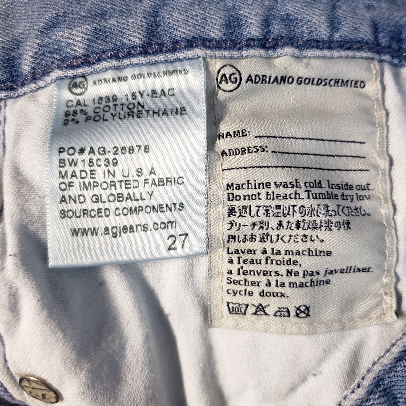 Denime Adriano Goldschmied Womens Sandy Mini Denim Skirt Sz 27 Blue Light Wash Raw Hem Skirt Adults Womens Size 27" / US 4 / IT 40 - 5 Thumbnail