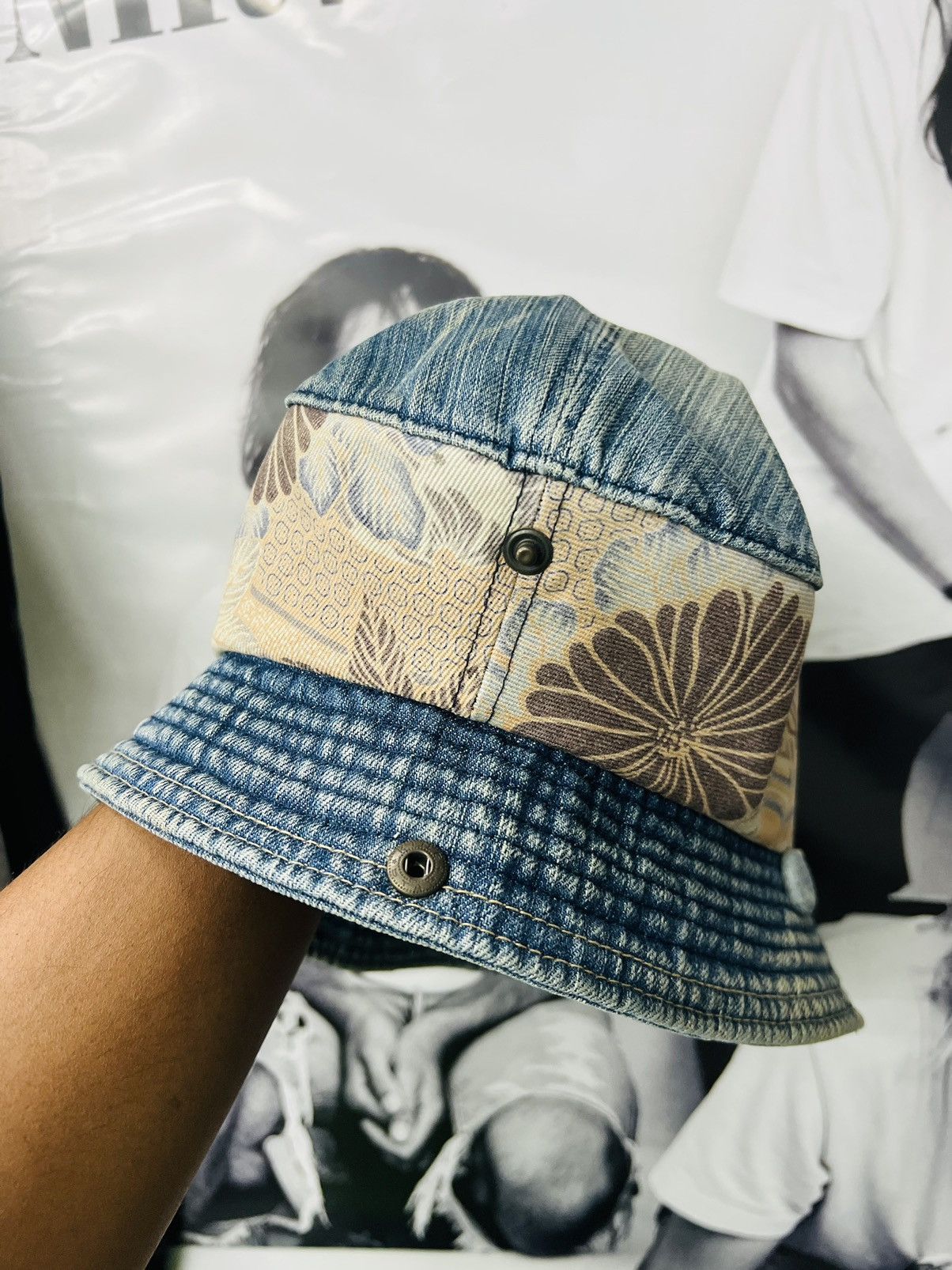 Japanese Brand Vintage Japanese Brand Bucket Hat Blue like Kapital Size ONE SIZE - 7 Thumbnail