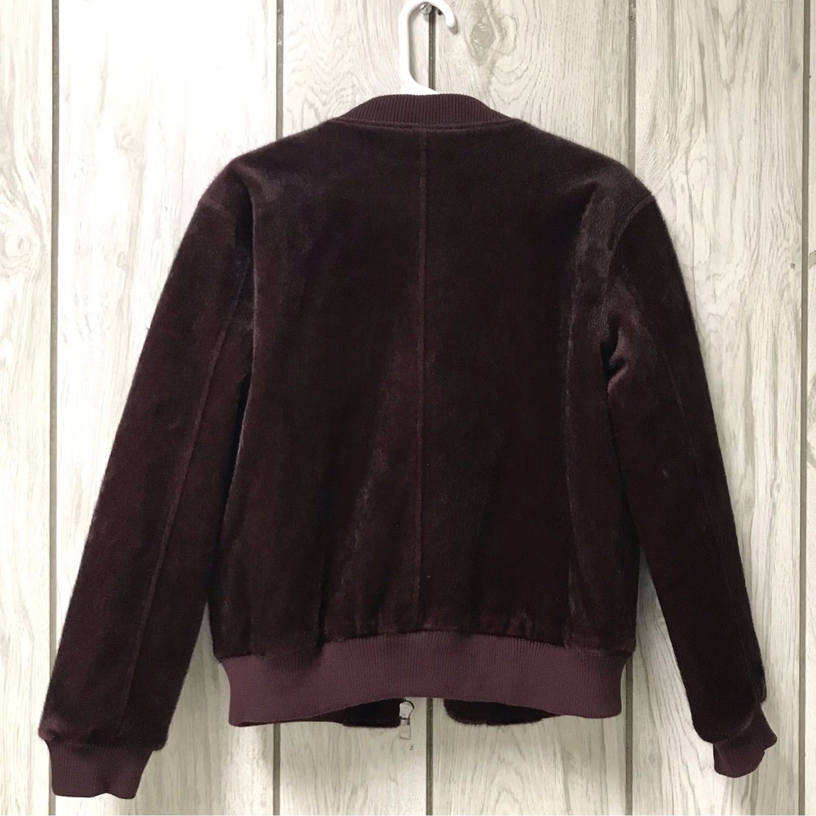 Vintage J.O.A. Los Angeles Women Burgundy Faux Fur Zip Varsity Bomber Jacket Coat S Size S / US 4 / IT 40 - 2 Thumbnail