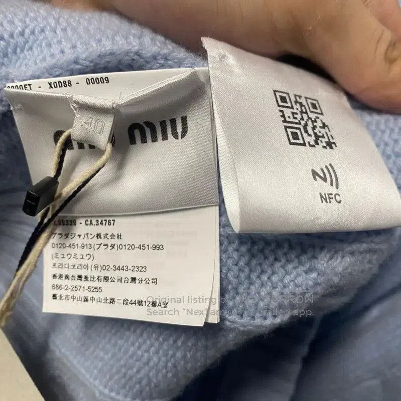 Miu Miu Miu Miu Light Blue Cotton Cardigan . Size L / US 10 / IT 46 - 4 Thumbnail
