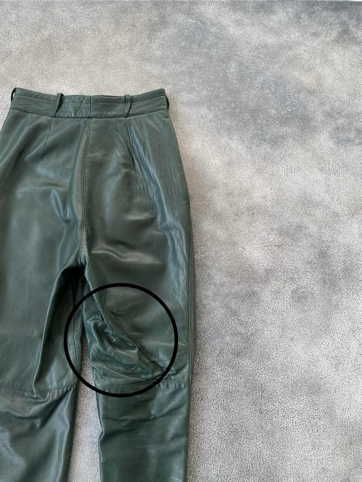 Versace 1970’s Gianni Versace Biker Leather Pants Vintage Women Size 32" / US 10 / IT 46 - 8 Thumbnail