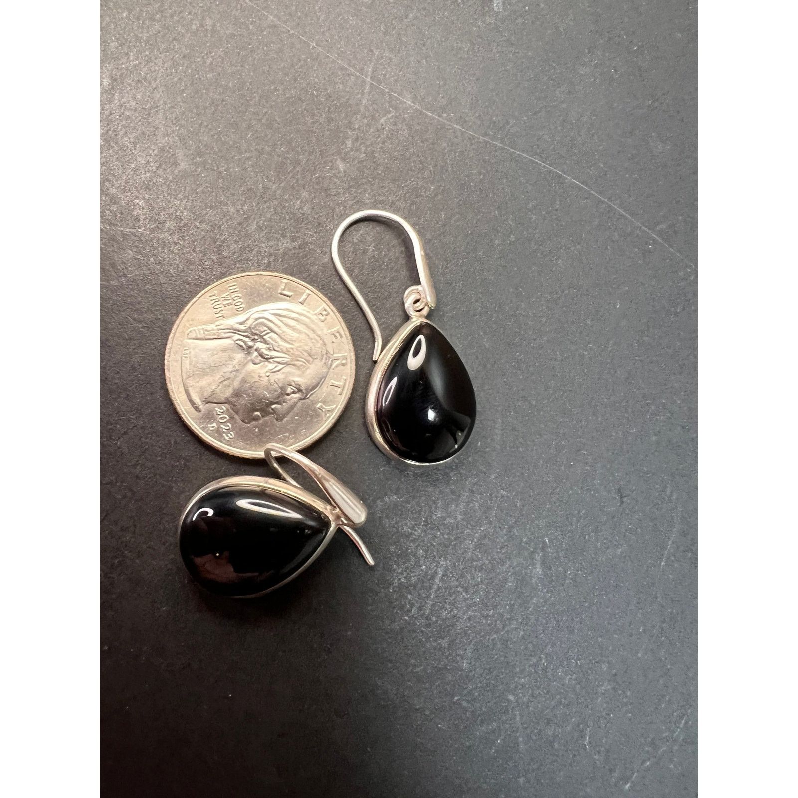 Other NEW Black onyx sterling silver teardrop earrings 7.57 grams Size ONE SIZE - 5 Thumbnail