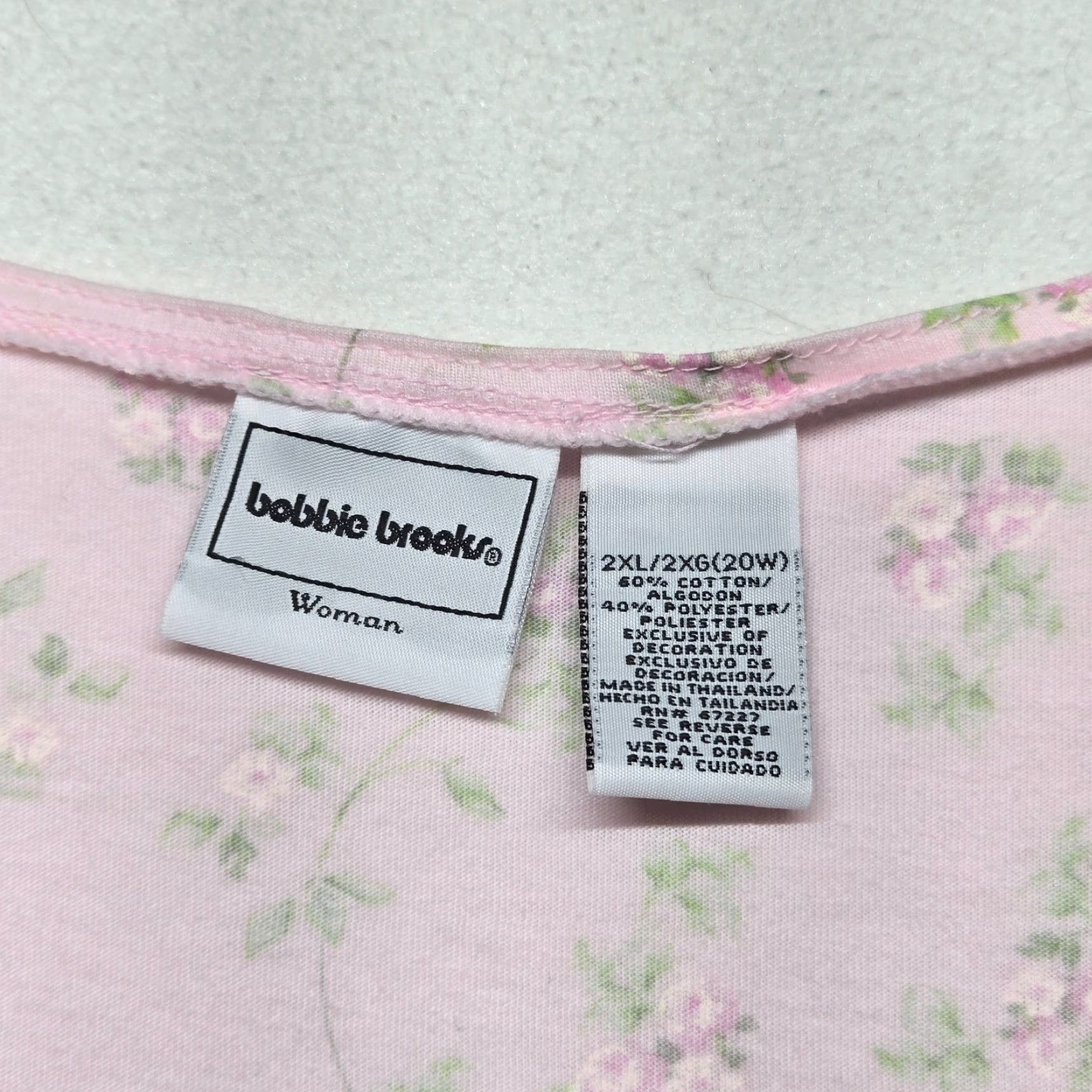 Vintage VINTAGE Bobbie Brooks Pink Flowers Floral Nightgown Shirt Long Sleeve Adult Women's 2XL Size XXL / US 16-18 / IT 52-54 - 3 Thumbnail
