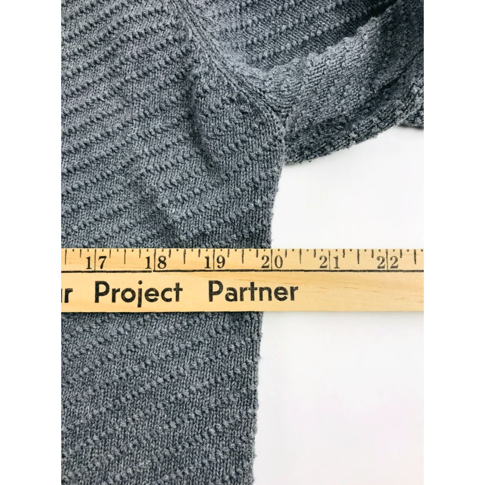 Sean John Sean John Sweater Women's Size Large Gray Cable-Knit Rib Shawl Neck Pullover Size L / US 10 / IT 46 - 3 Thumbnail