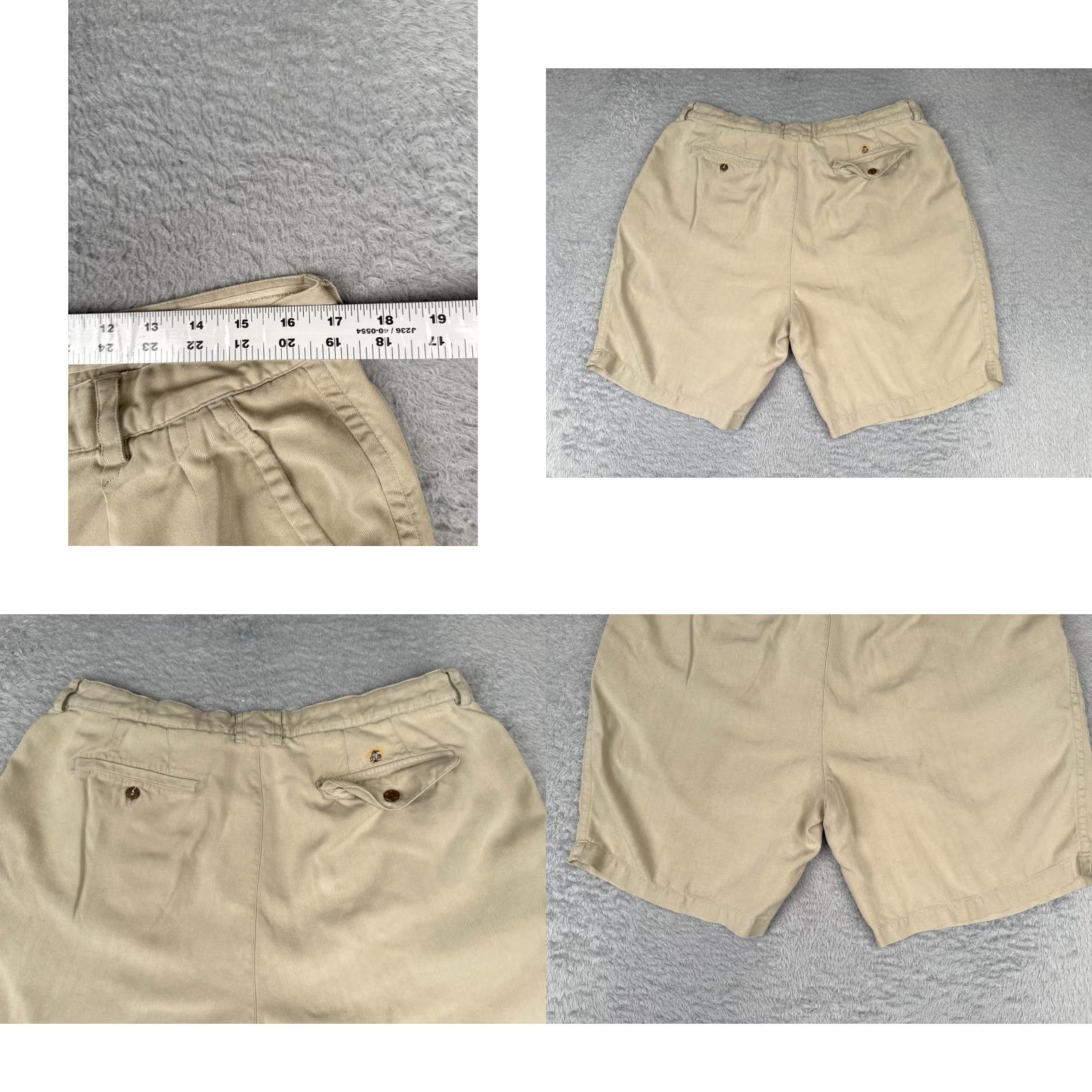 Tommy Bahama Tommy Bahama Shorts Men Beige Silk Linen Pleated 38 Mid Rise 9in Inseam Travel Beach Casual Pockets Size US 38 / EU 54 - 9 Thumbnail