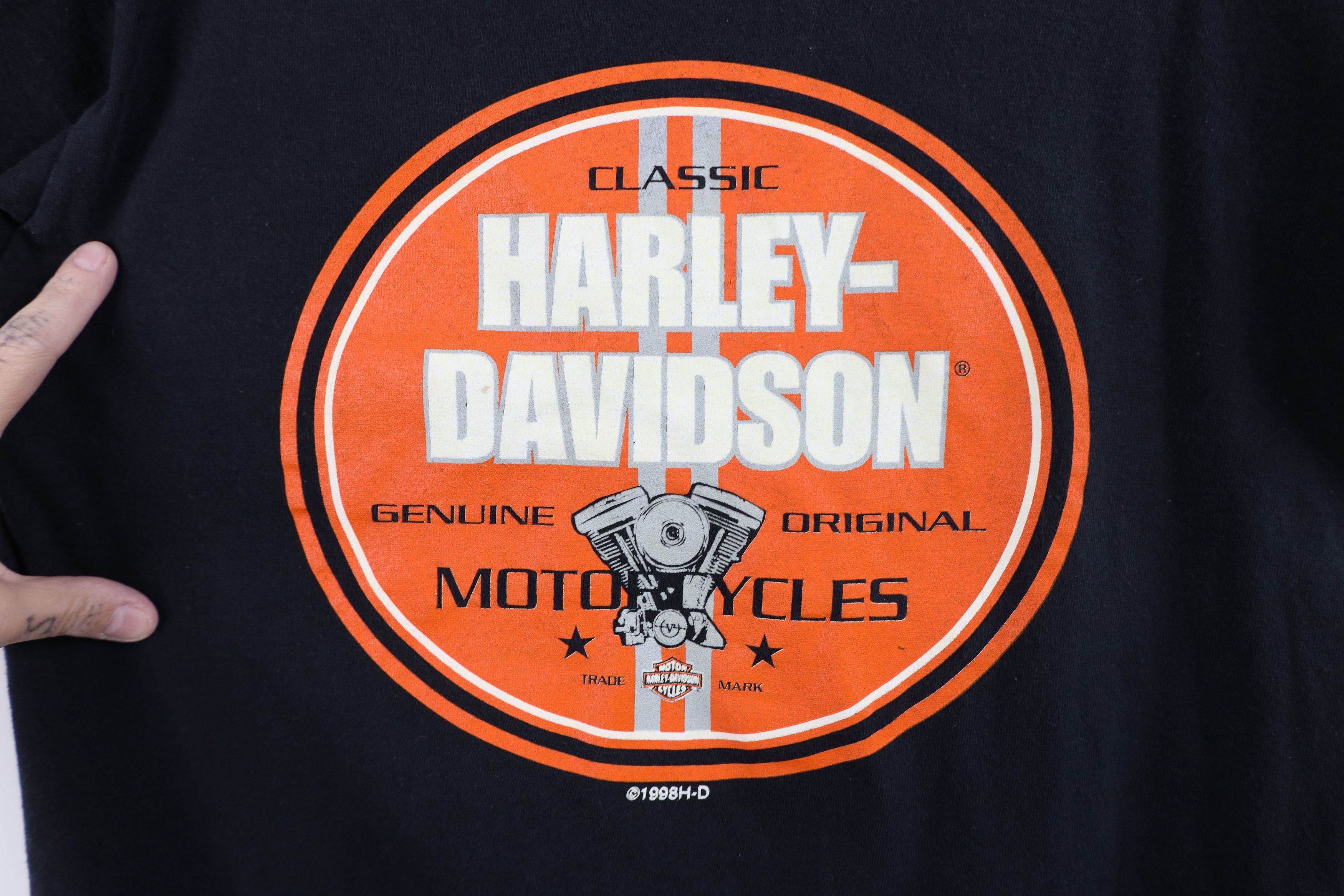 Harley Davidson Vintage 90s Harley Davidson Spell Big Logo T-Shirt Black USA Size US M / EU 48-50 / 2 - 4 Thumbnail