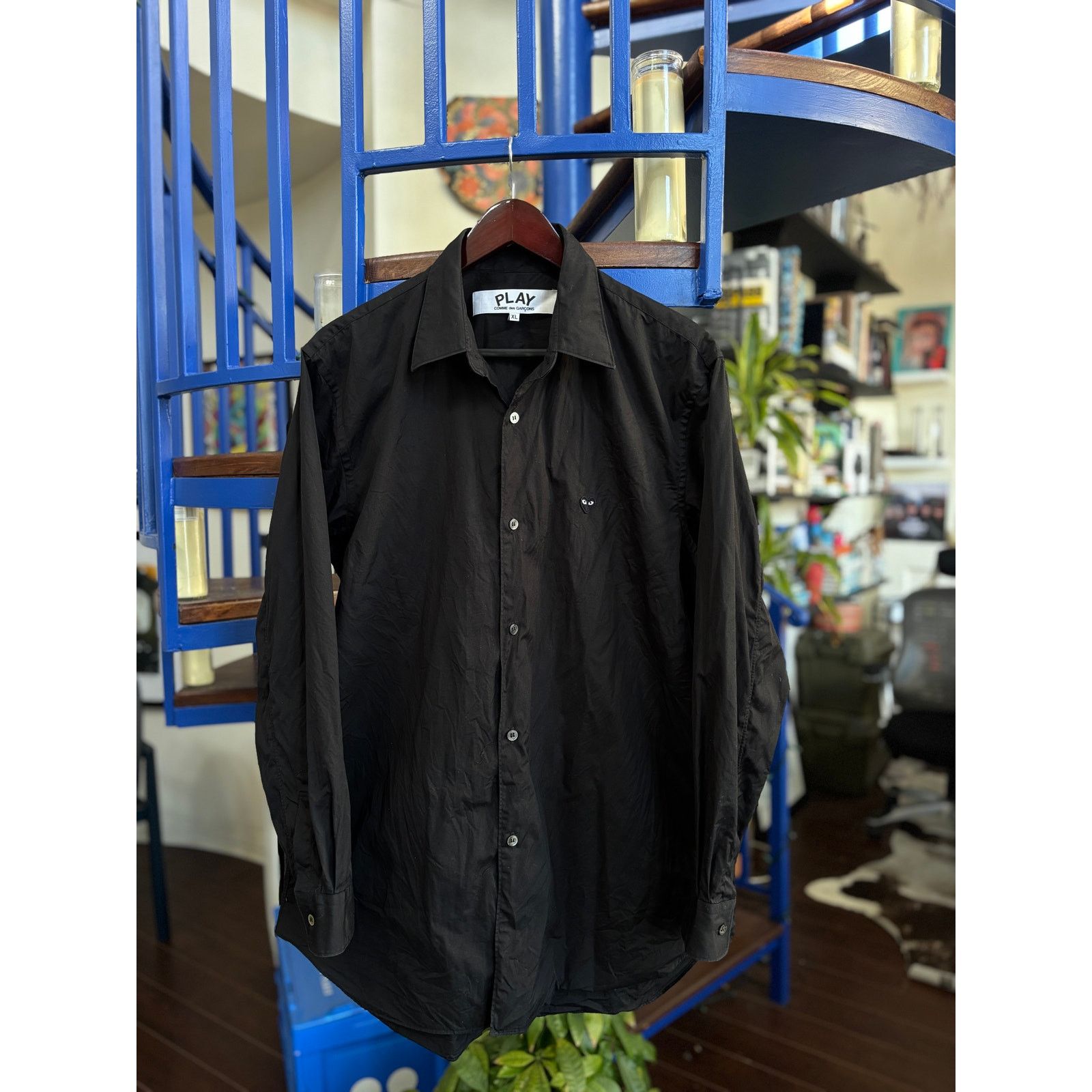 Comme des Garcons PLAY Comme des Garçons PLAY Black Button Up Shirt XL Size US XL / EU 56 / 4 - 1 Thumbnail
