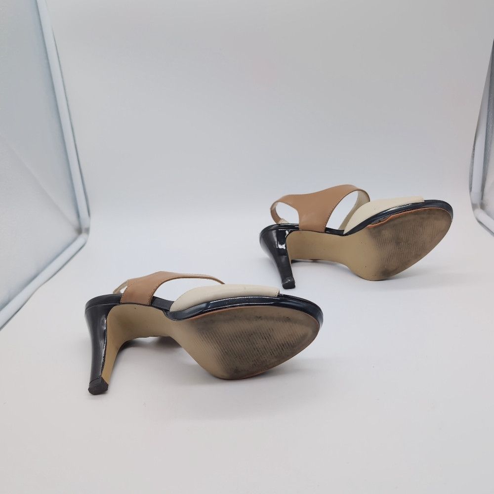 Anne Klein Anne Klein Sz 8 Tan / Cream High Heels AK7 Estacia Size US 8 / IT 38 - 9 Thumbnail