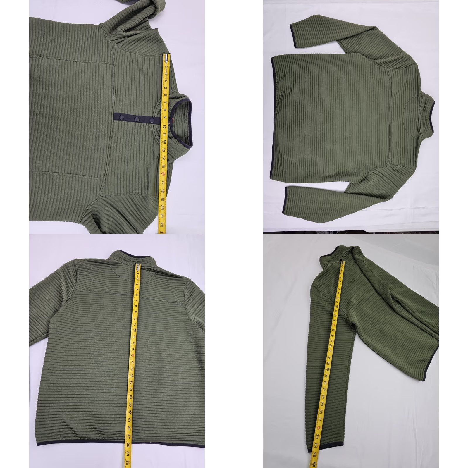Olive Gerry Ottoman Snap Front Pullover Shirt Men XL Olive Army Green Kangaroo Pouch Snap Front Pullover Knit 100% Polyester Casual Size US XL / EU 56 / 4 - 8 Thumbnail