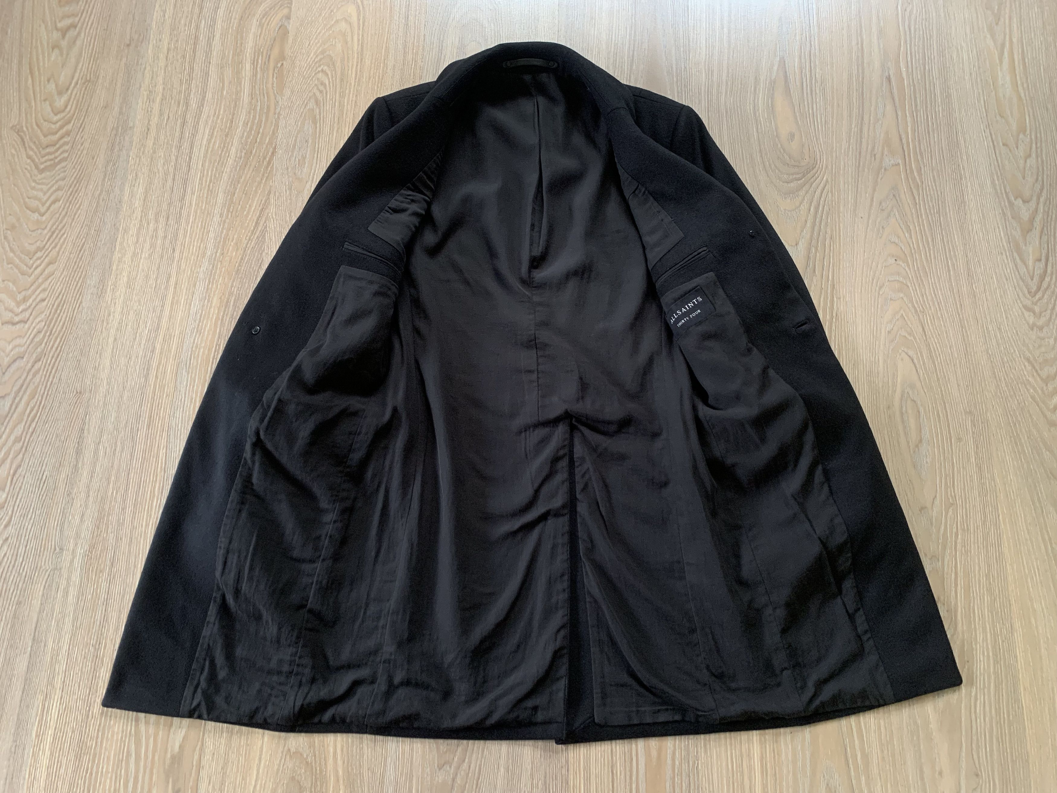 Allsaints Allsaints Fido Coat Black Wool Blend Overcoat Size US XS / EU 42 / 0 - 5 Thumbnail