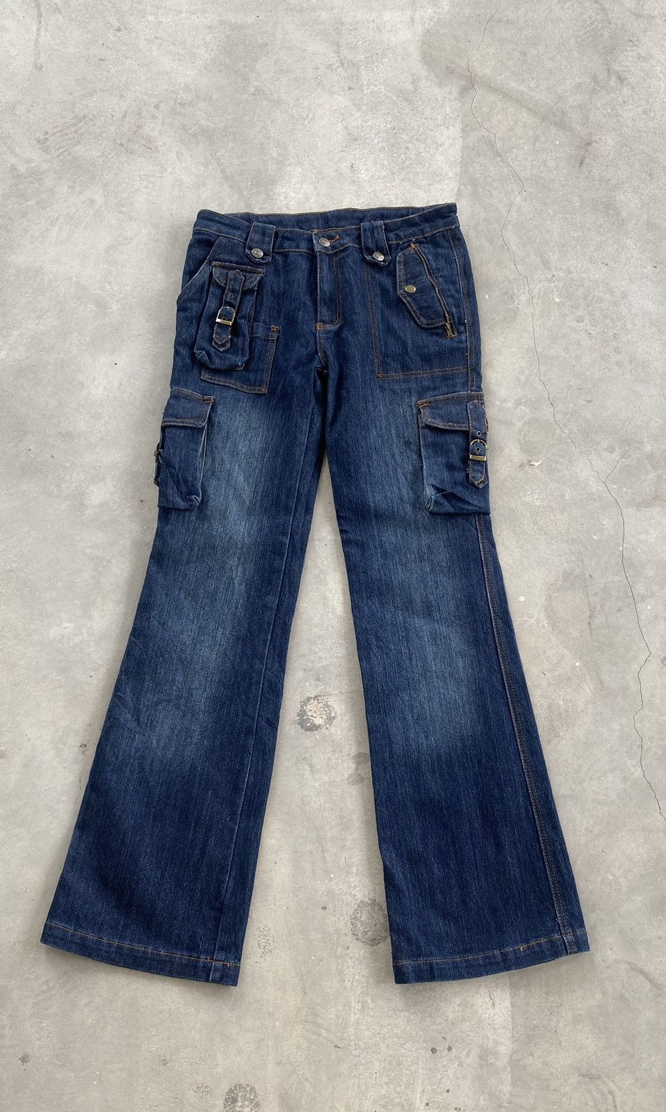 Japanese Brand × Vintage UNBRANDED CARGO JEANS FLARED BOTTOM Size US 31 - 1 Thumbnail
