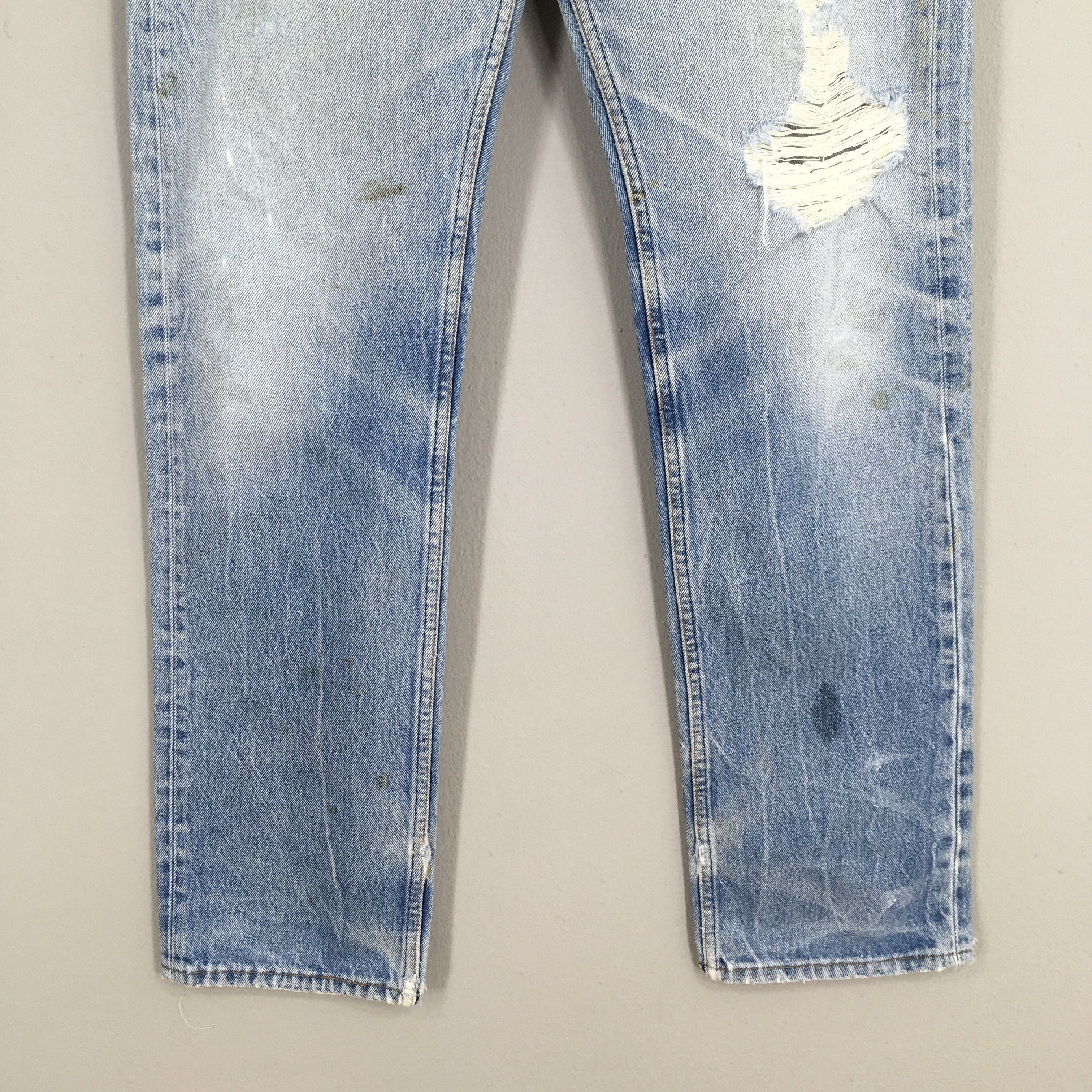 Levi's Size 29x32.5 Vintage 90s Levi's 501 Faded Dirty Jeans S1412 Size US 29 - 4 Thumbnail