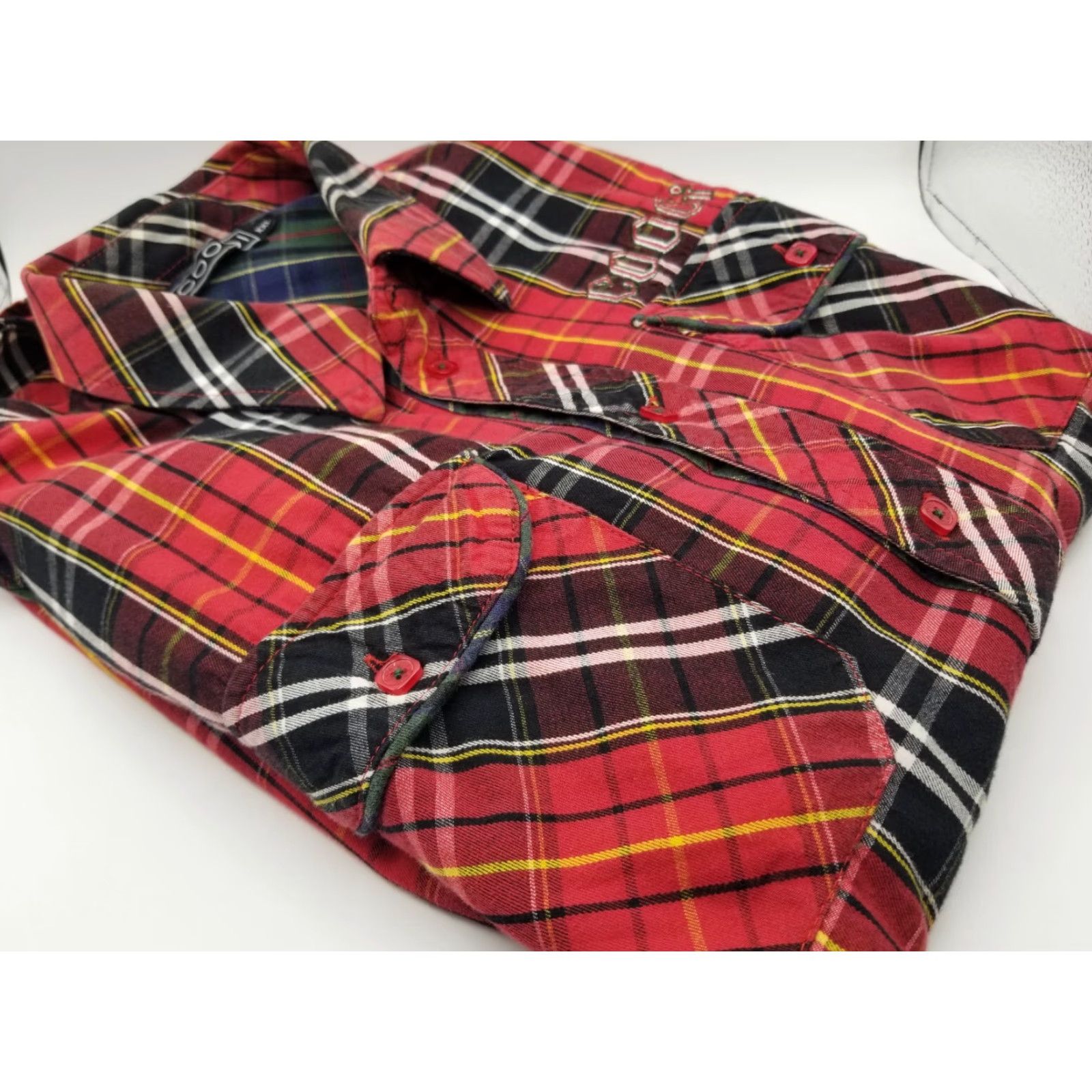 Coogi VINTAGE COOGI Men Red Plaid Long Sleeve Button-Down Shirt XXL Patches on Sleeve 90s Outdoor Fashion Men’s Shirt Size US XXL / EU 58 / 5 - 2 Thumbnail