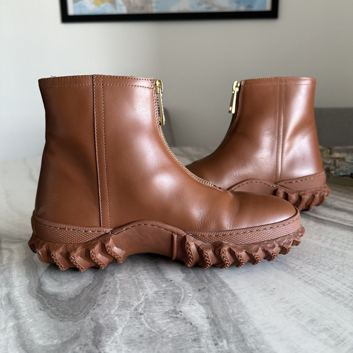 Marni MARNI Brown Leather Ankle-High Boots Size US 8 / IT 38 - 6 Thumbnail