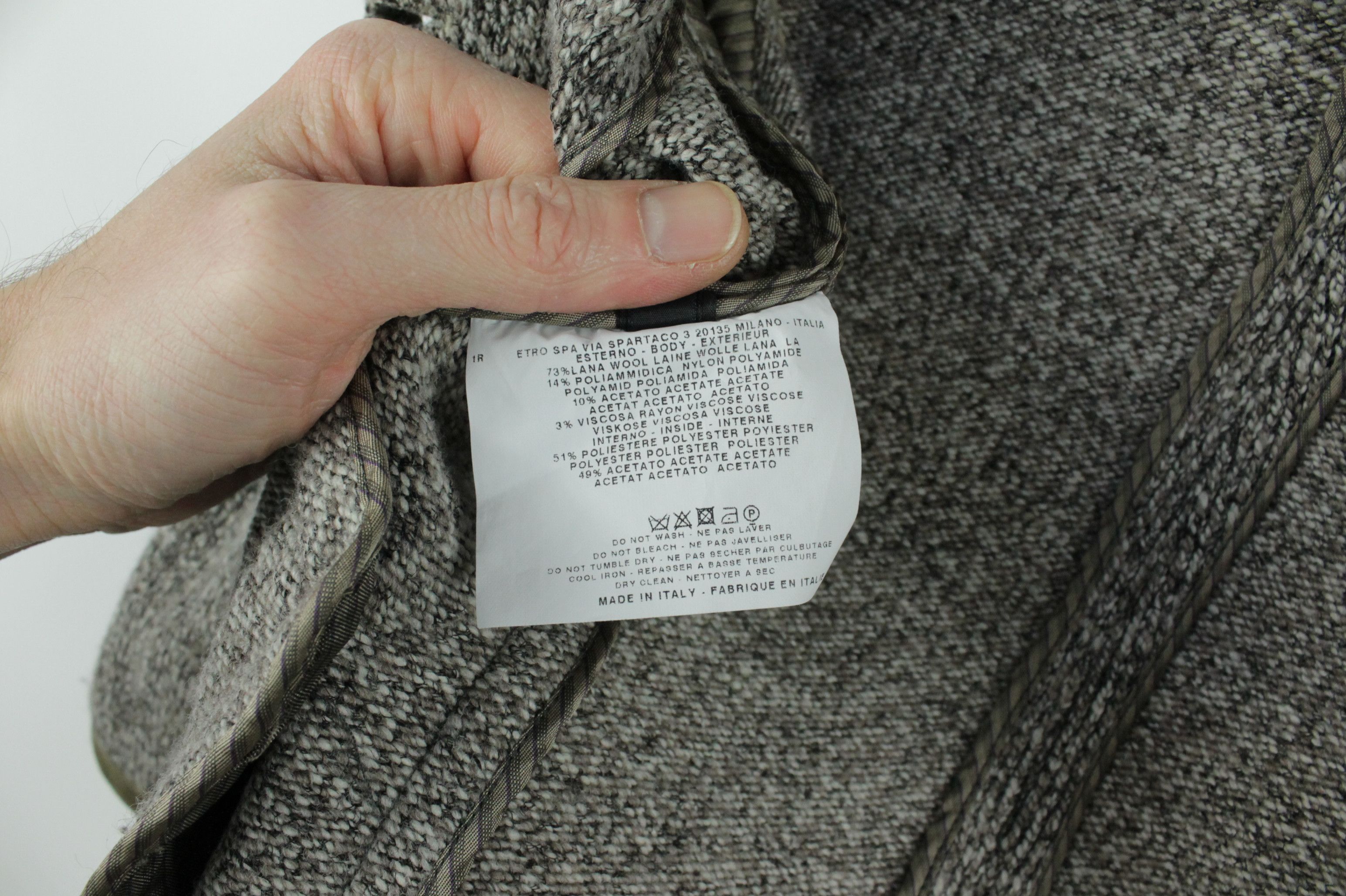 Etro Etro Milano Gray Wool Blend Slim Fit Women's Blazer Jacket Size S / US 4 / IT 40 - 10 Thumbnail