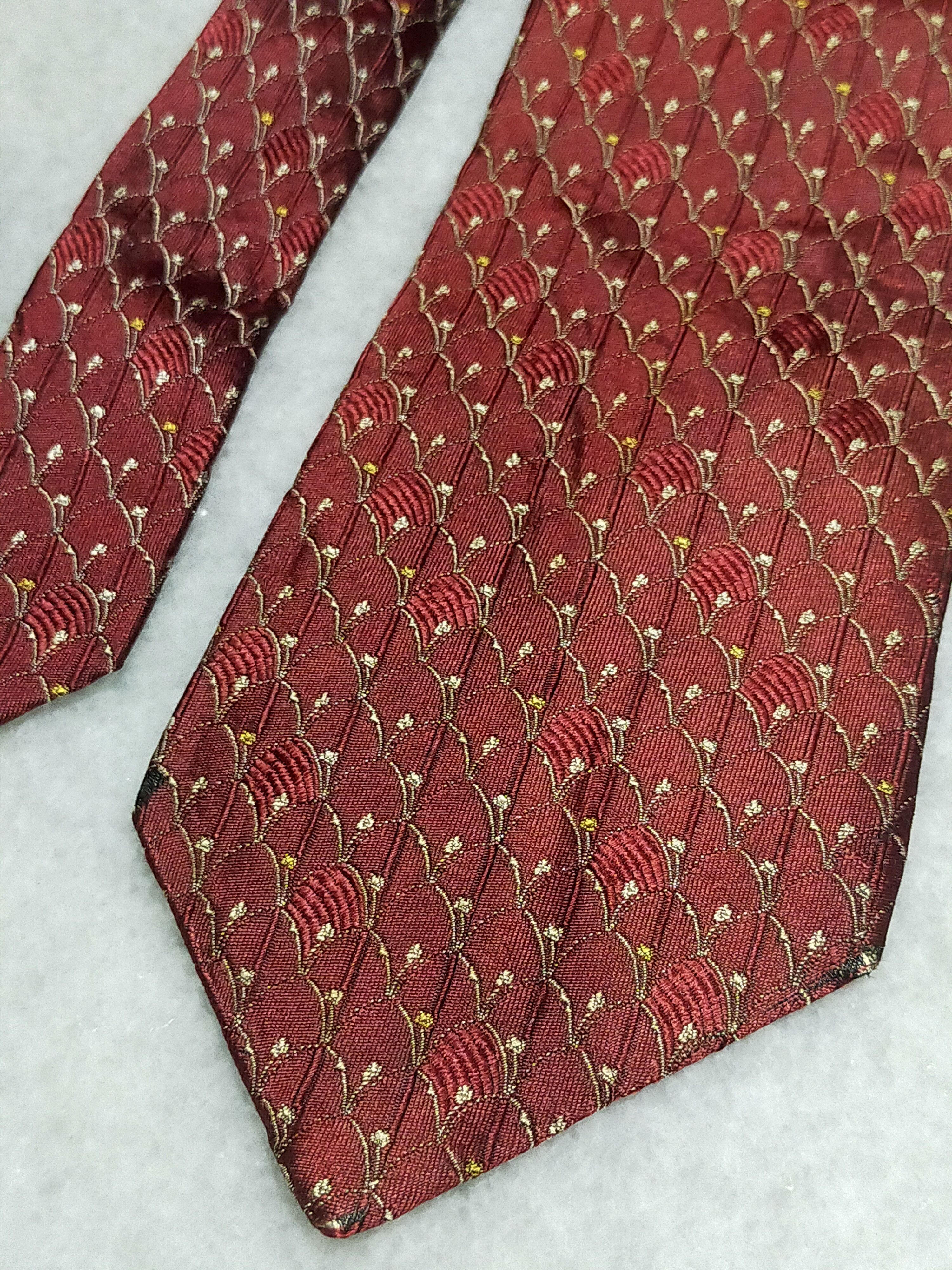 Yves Saint Laurent YVES SAINT LAURENT MAROON LUXURY SILK TIE Size ONE SIZE - 2 Thumbnail