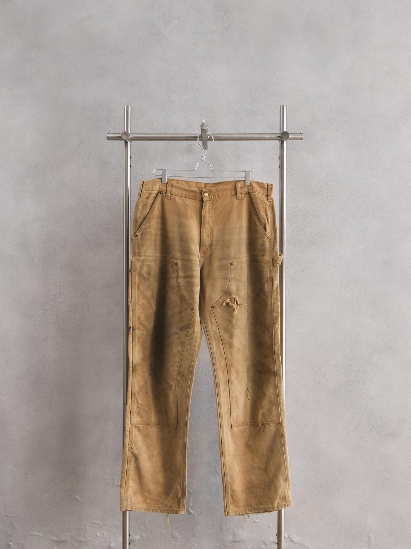 Carhartt Heavy Used Carhartt Double Knee Pant - khaki Size US 35 - 1 Thumbnail