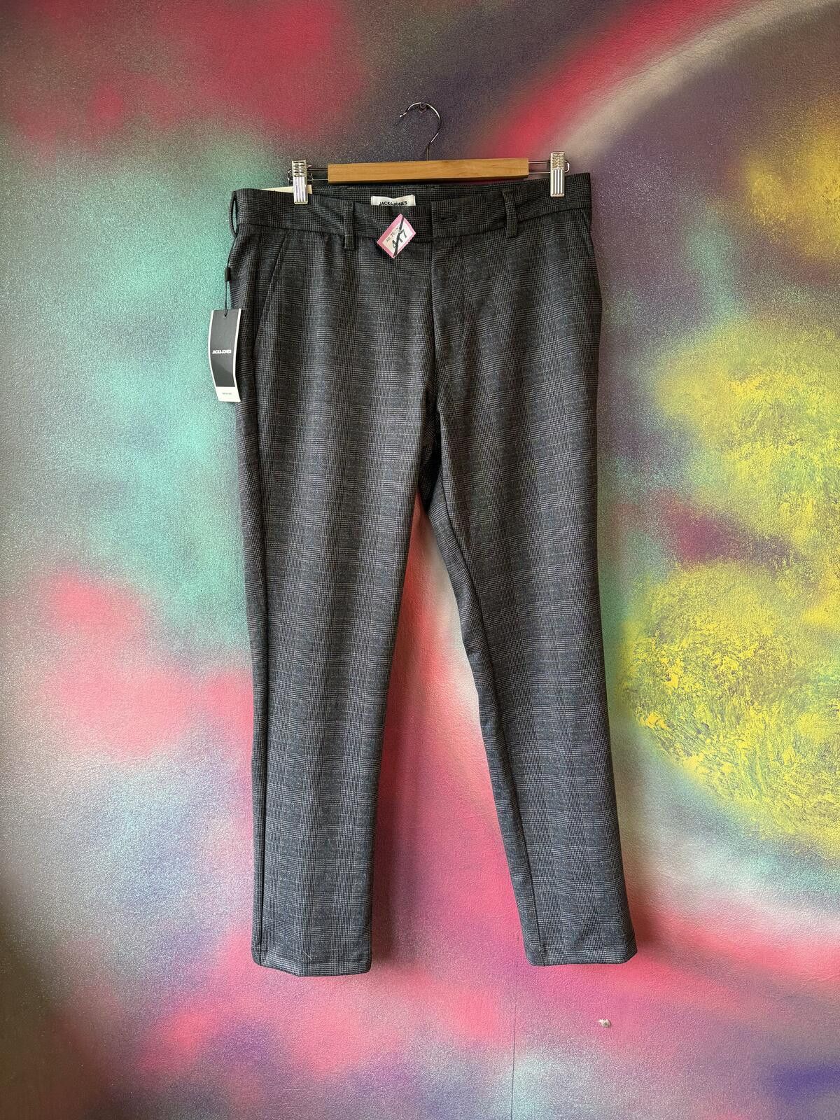 Other Jack &jones Men’s Grey inteelligence slim fit check trouser Size US 32 / EU 48 - 1 Thumbnail