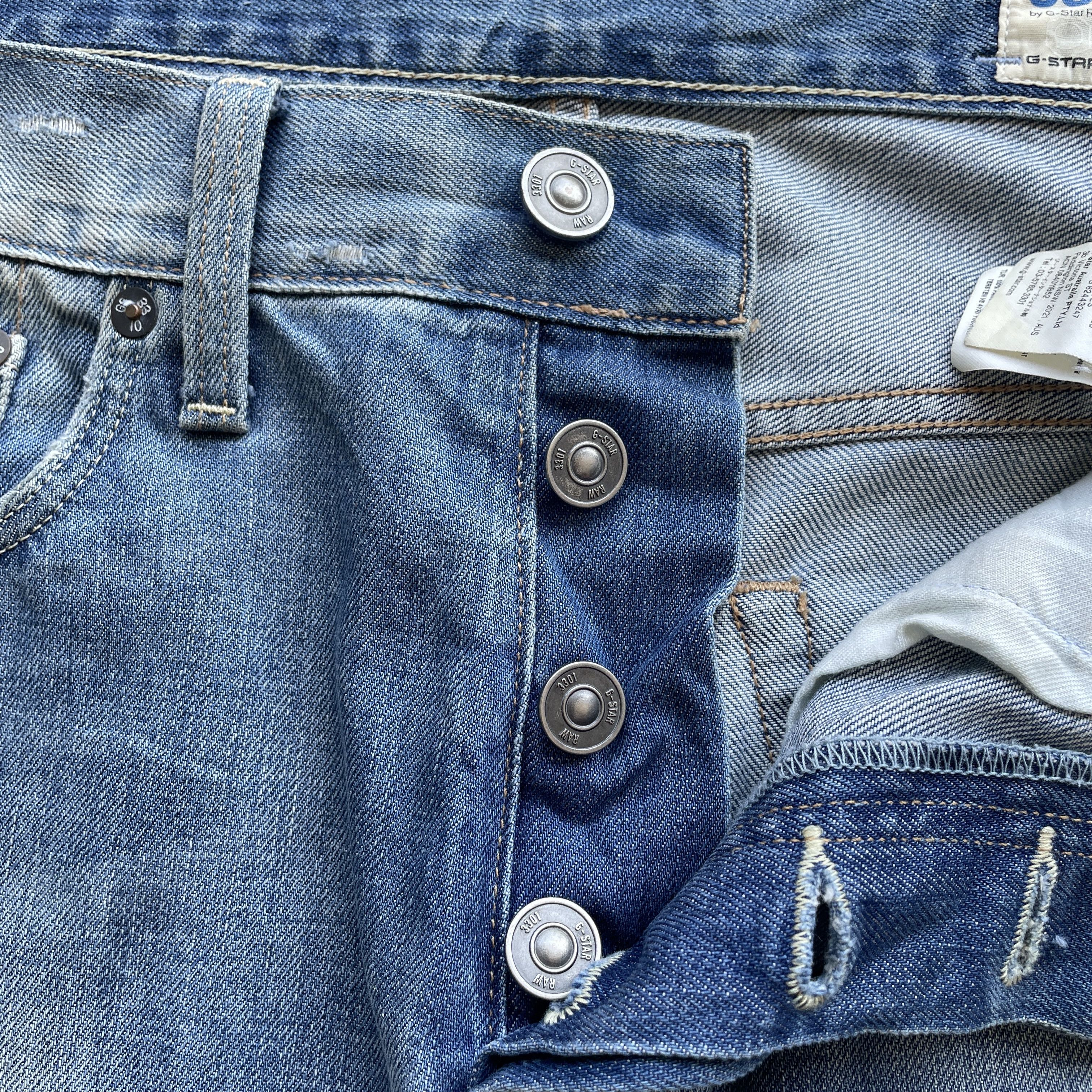 G-Star Vintage G-Star 3301 Distressed Jeans Faded Denim Pants Size US 35 - 7 Thumbnail
