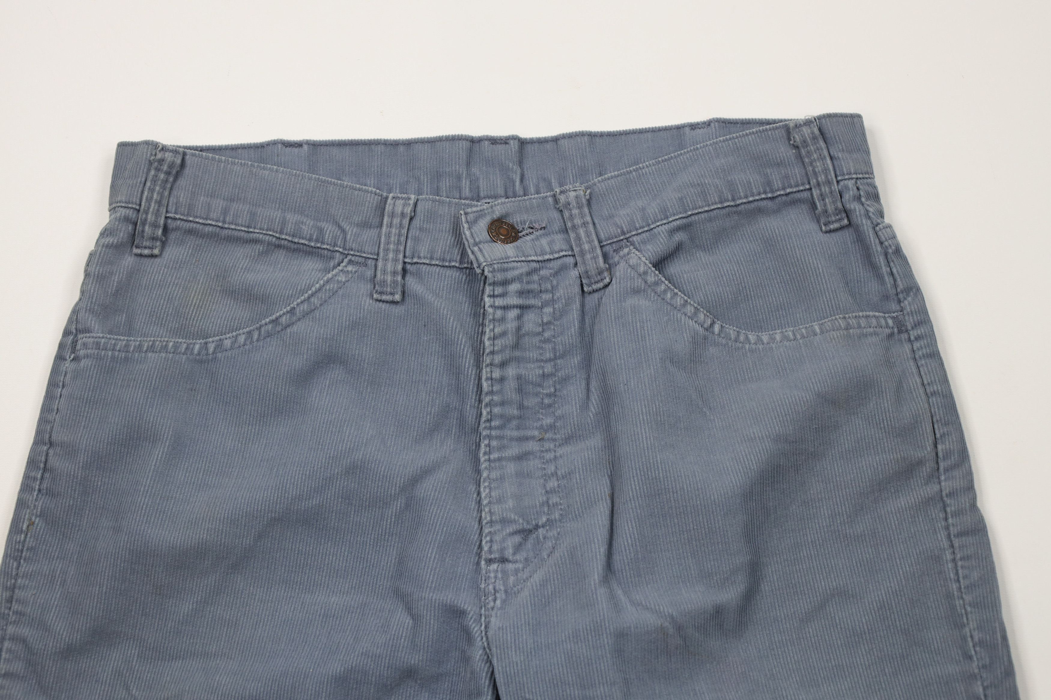 Levi's Vintage 70s Levis 501 Original Fit Corduroy Pants Blue USA Size US 34 / EU 50 - 2 Thumbnail