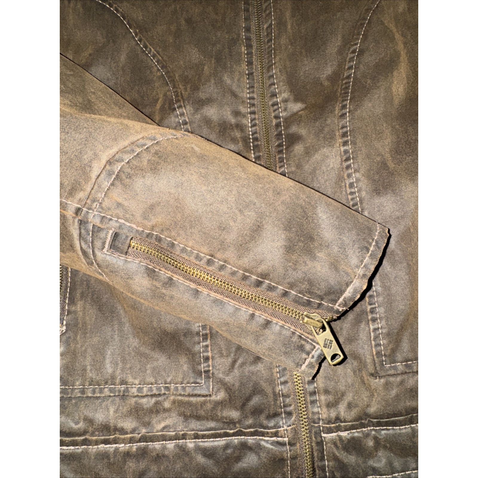 Columbia × Vintage Columbia Hooded Faux Leather Jacket Brown Men’s Large 20x23 Size US L / EU 52-54 / 3 - 3 Thumbnail