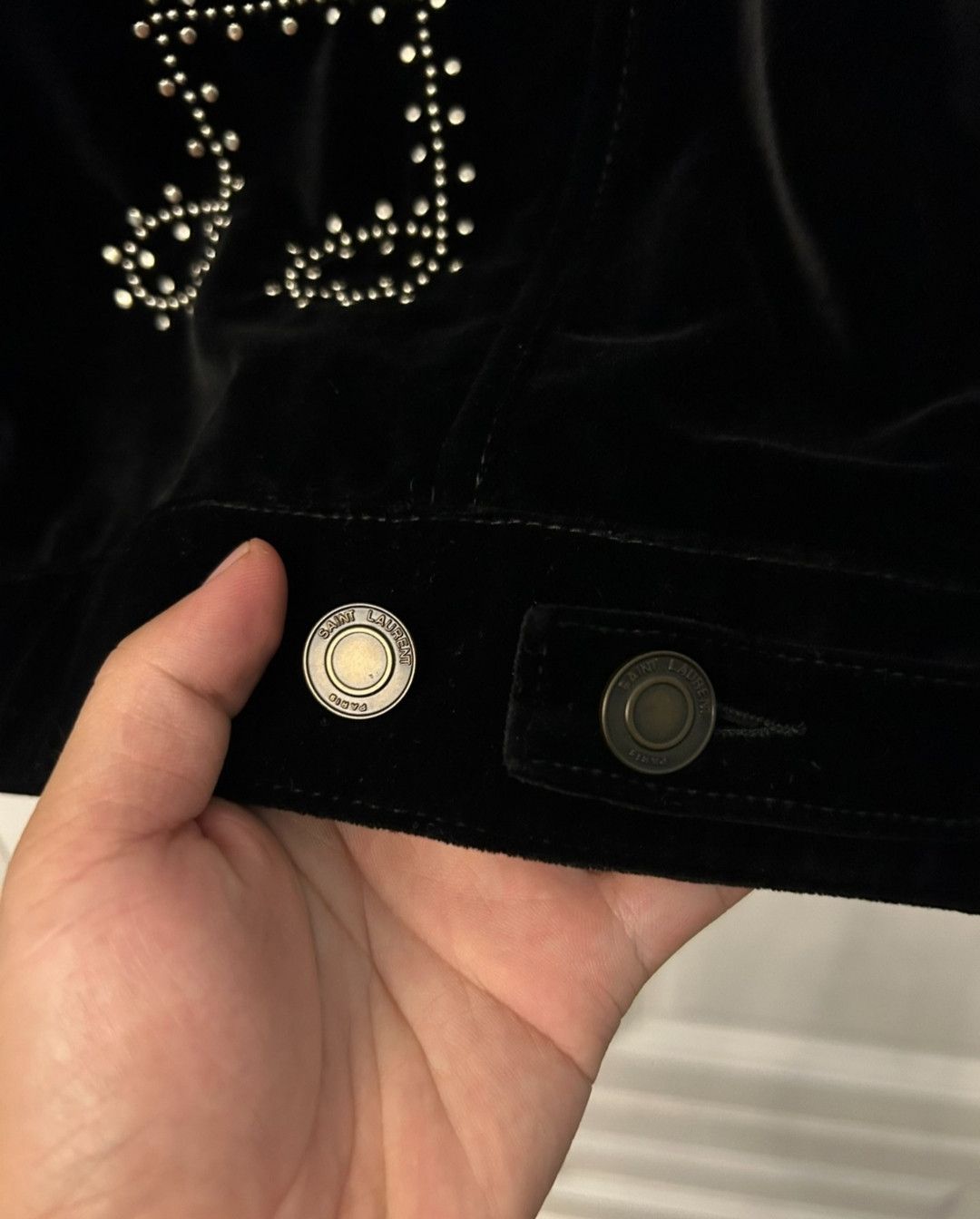 Saint Laurent Paris saint laurent Notes Studded Velvet Jacket Size US L / EU 52-54 / 3 - 6 Thumbnail