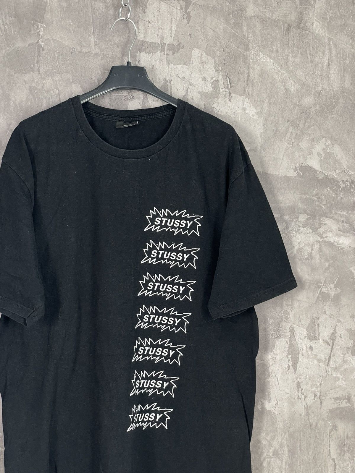 Stussy × Vintage Stussy Big Logo Y2K Glamour Black T Shirt Size US L / EU 52-54 / 3 - 4 Thumbnail