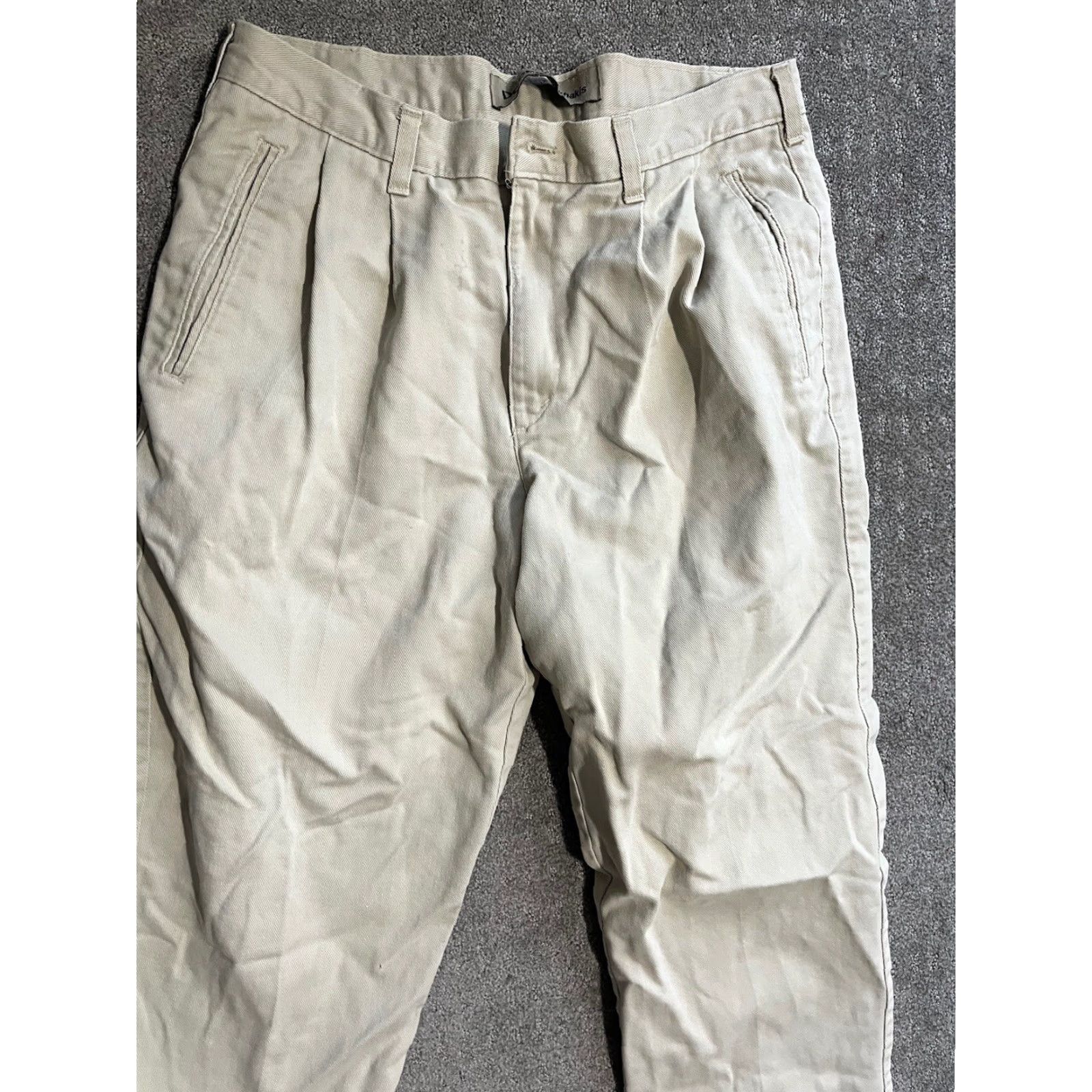Dockers VINTAGE Dockers Pants 36x29 Beige Cotton Pleated Straight Classic Khakis USA Mens Size US 36 / EU 52 - 4 Thumbnail