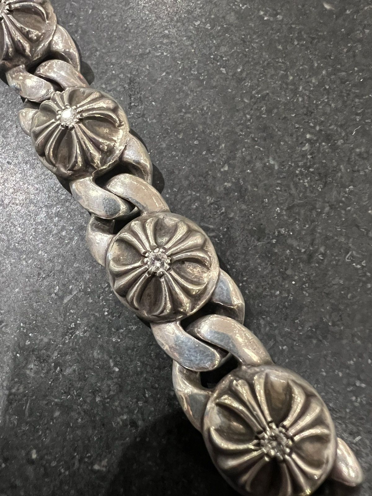 Chrome Hearts Chrome Hearts CH Plus Maltese Link Bracelet With Diamonds Size ONE SIZE - 6 Thumbnail