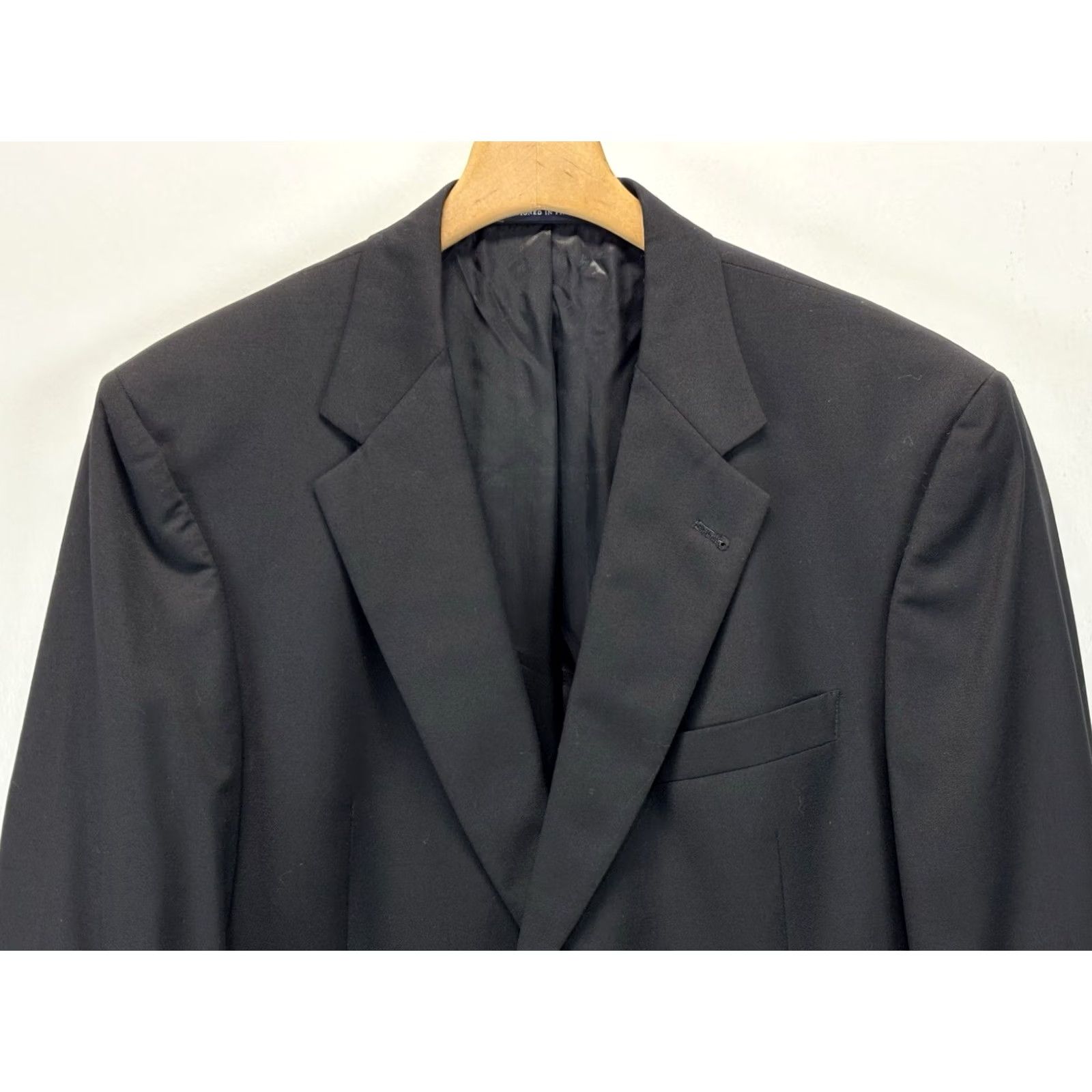 Cremieux Daniel Cremieux Blazer Sport Coat Jacket 42 R Black Wool Two-Button Notch Lapel Single-Breasted Classic Business Mens Size 42R - 3 Thumbnail
