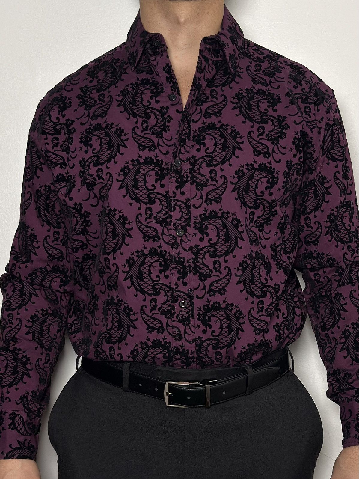 Beverly Hills Polo Club Vintage Dragon Print Button-Up Shirt Size US M / EU 48-50 / 2 - 3 Thumbnail