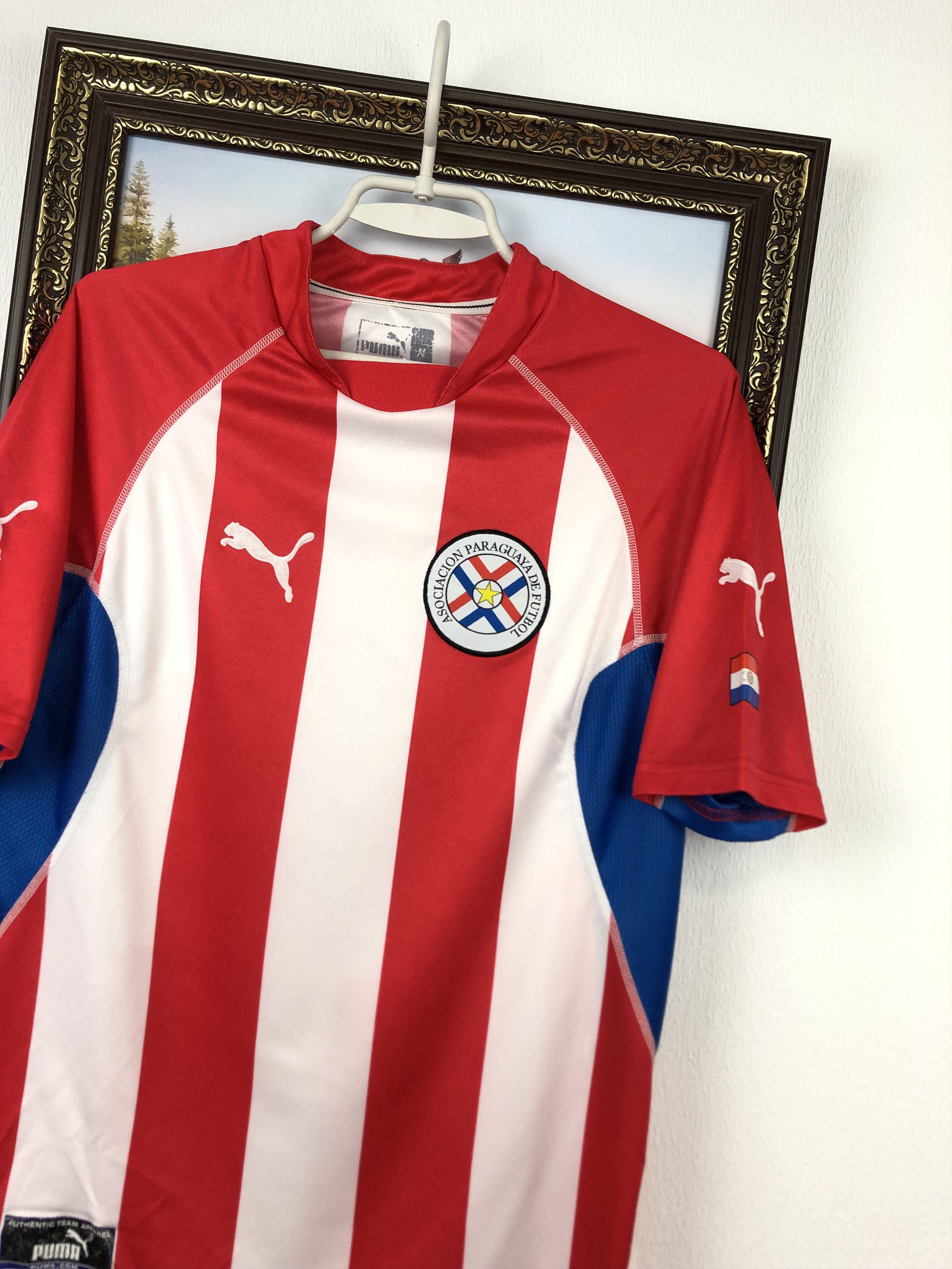 Vintage Paraguay Home football shirt 2002 Soccer Puma Jersey Rare Size US M / EU 48-50 / 2 - 4 Thumbnail