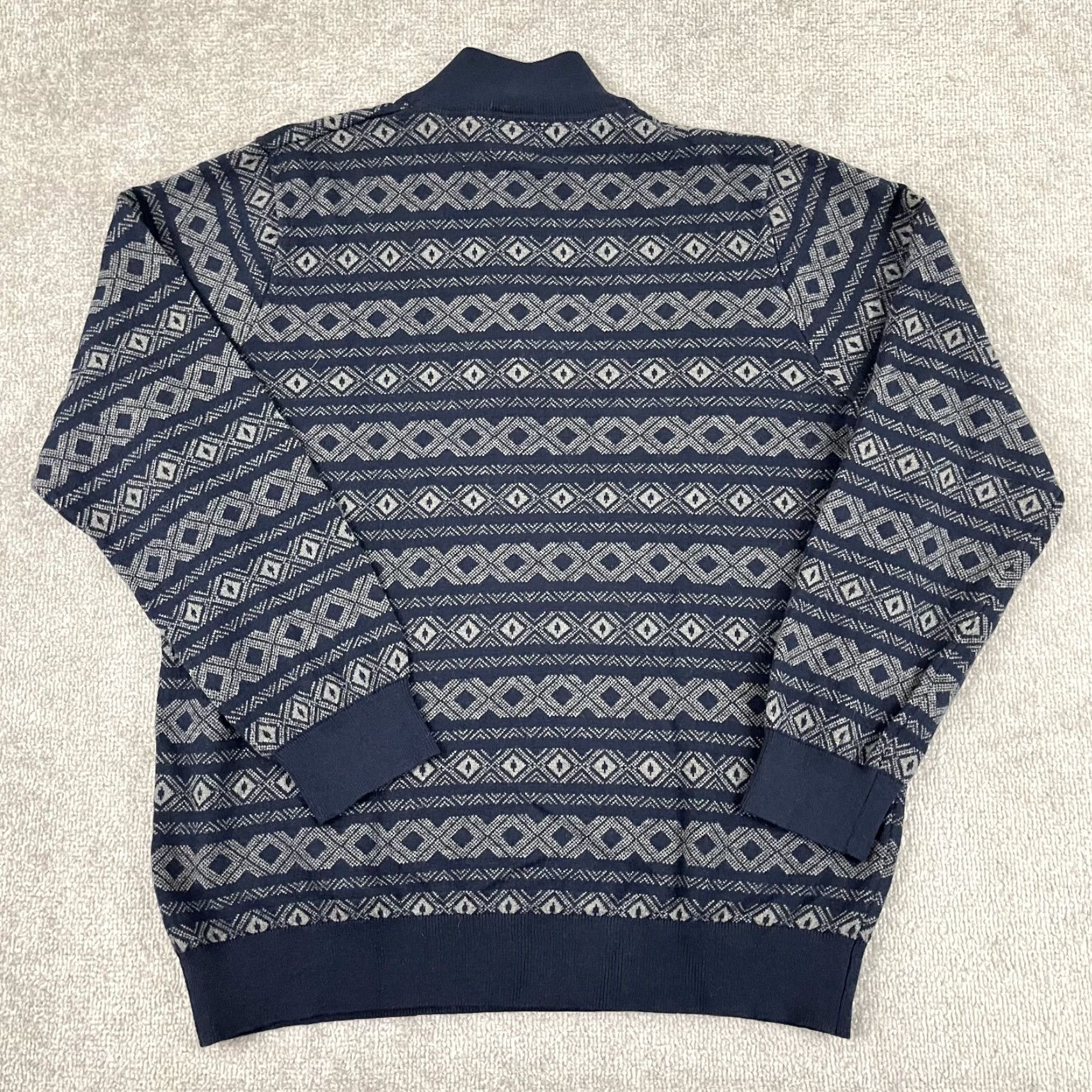 Vintage VINTAGE LL BEAN Sweater Mens XL Reg Fair Isle 5% Cashmere Blend Quarter 1/4 Zip Pullover Size US XL / EU 56 / 4 - 7 Thumbnail