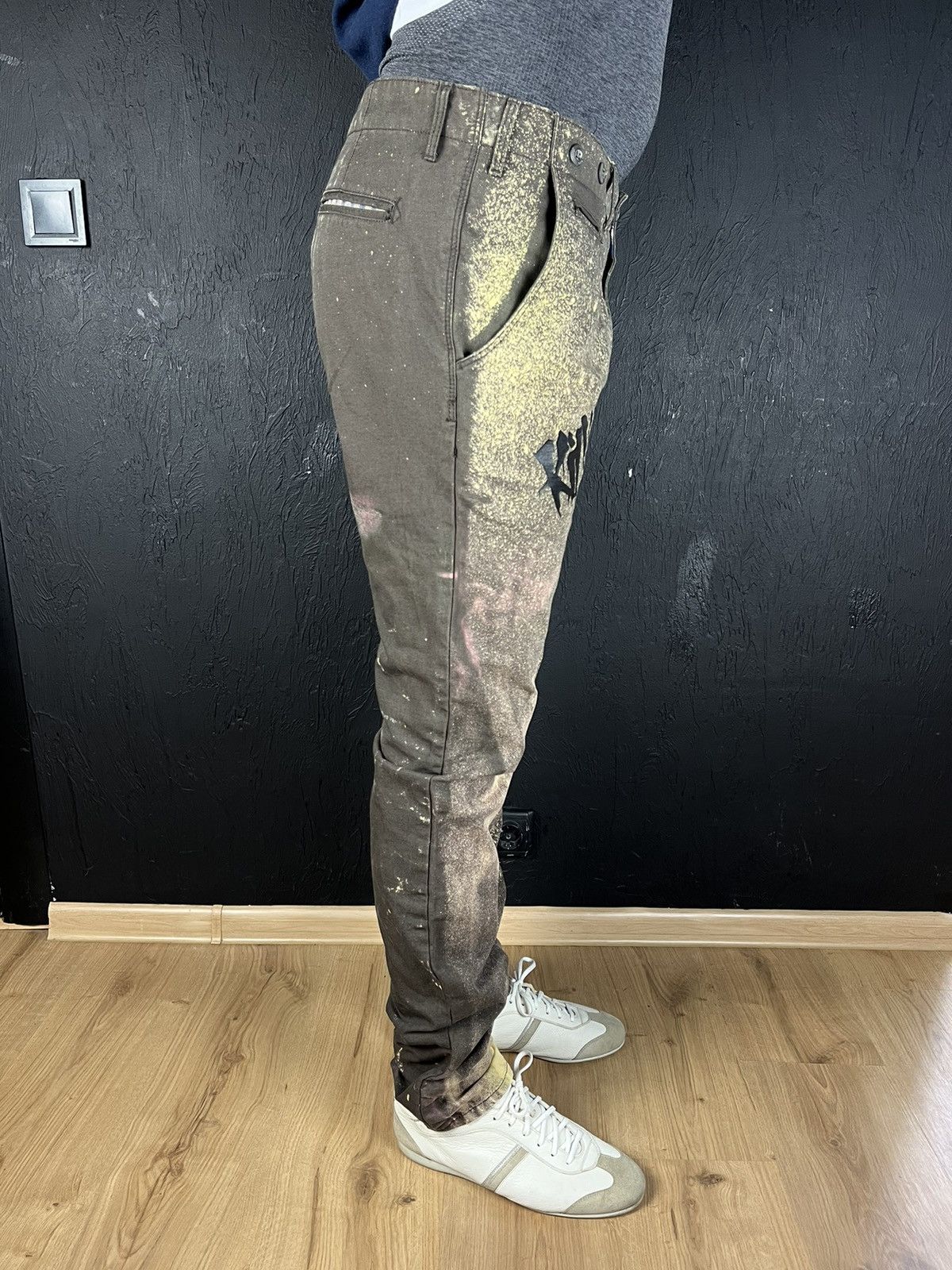 Handmade 🪐Custom printed denim multicolor skinny jeans pants space Size US 35 - 7 Thumbnail