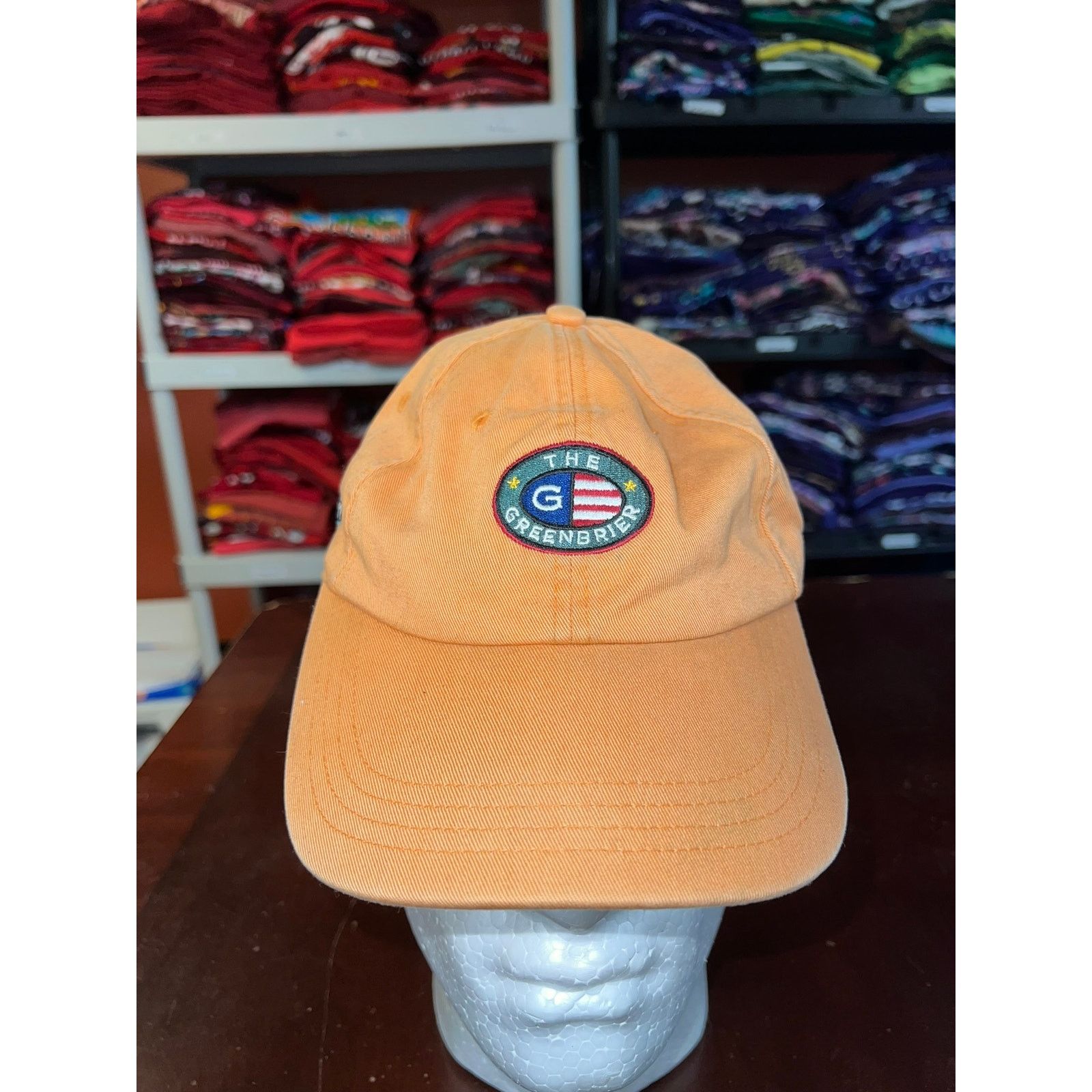 Vintage The Greenbrier Hat Ahead Vintage Orange Golf Golfing Cap Size ONE SIZE - 1 Thumbnail