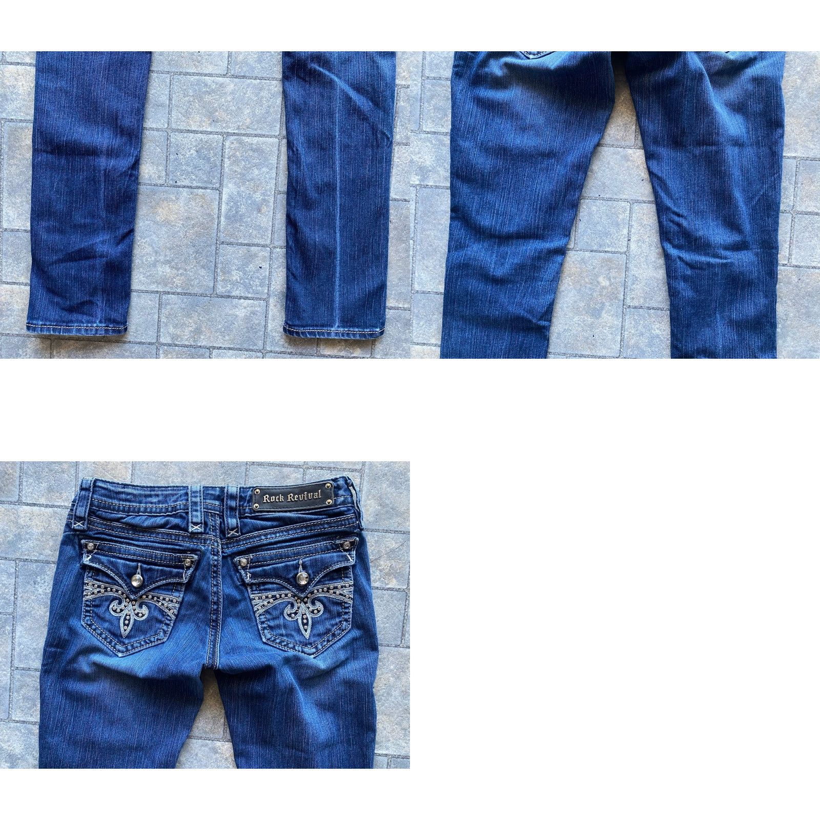 Vintage VINTAGE Rock Revival WOMANS Jeans 26 Sora Skinny Embroidered Rhinestone Denim 5-Pocket Womens Jeans Size 26" / US 2 / IT 38 - 9 Thumbnail
