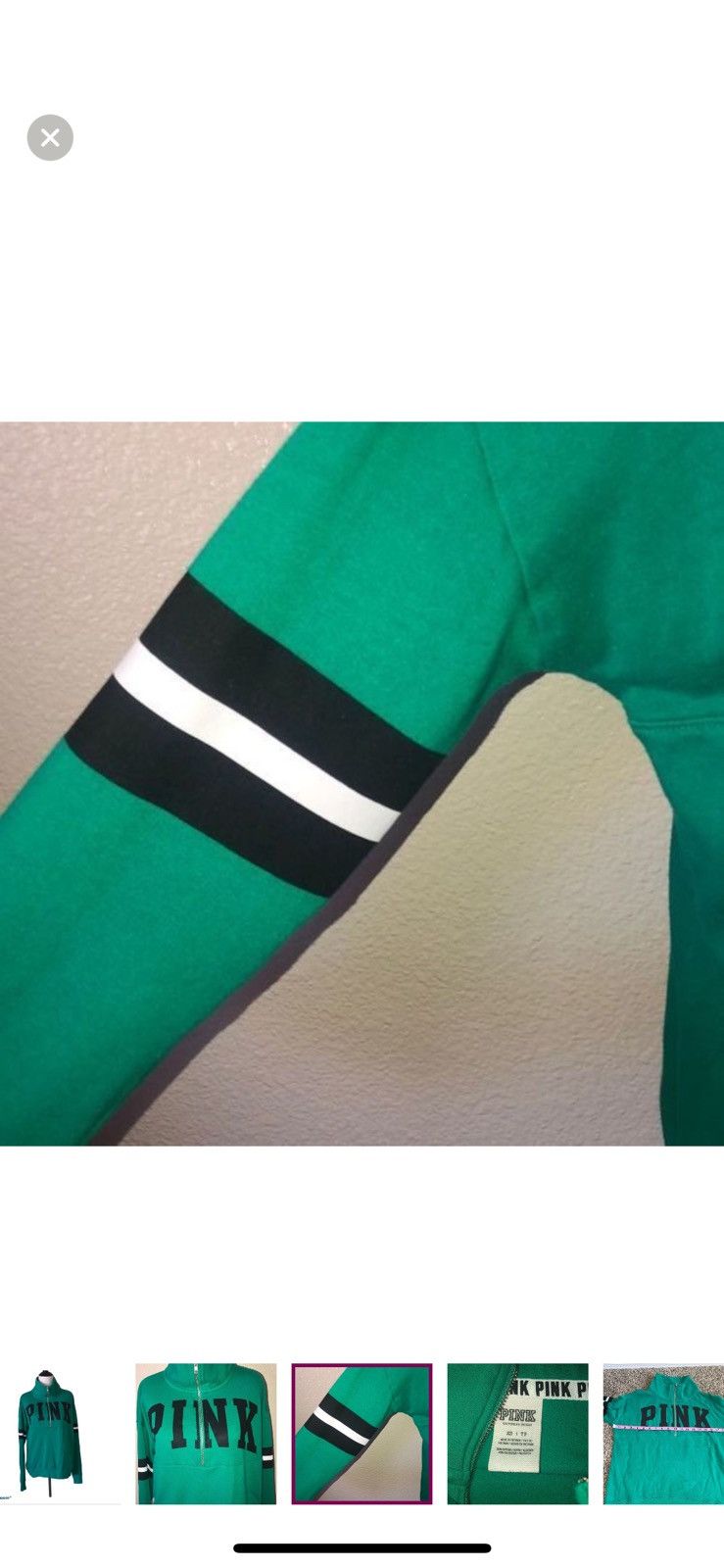 Victoria's Secret Pink Victoria’s Secret XS green quarter zip sweatshirt Size XS / US 0-2 / IT 36-38 - 5 Thumbnail