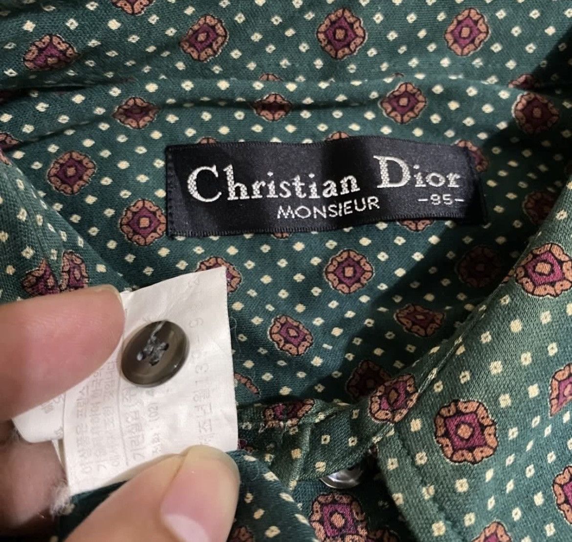 Dior Vintage Christian Dior Monsieur Patern Long Sleeve Shirt Size US M / EU 48-50 / 2 - 3 Thumbnail