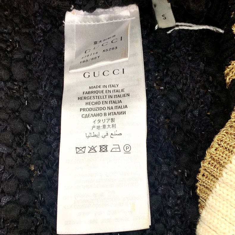 Gucci Gucci Black striped pearl button long-sleeved knitted cardi Size US S / EU 44-46 / 1 - 6 Thumbnail
