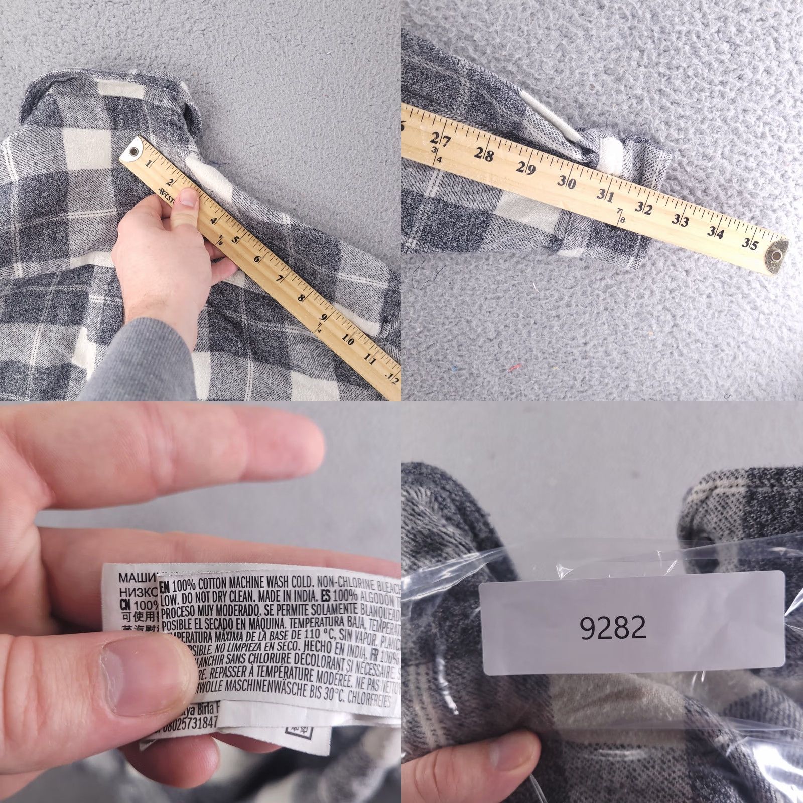Forever 21 Forever 21 Shirt Button-Up Overshirt Long Sleeve Plaid Gray Collared Flannel Mens Small White/Gray Cott0n Size US S / EU 44-46 / 1 - 8 Thumbnail