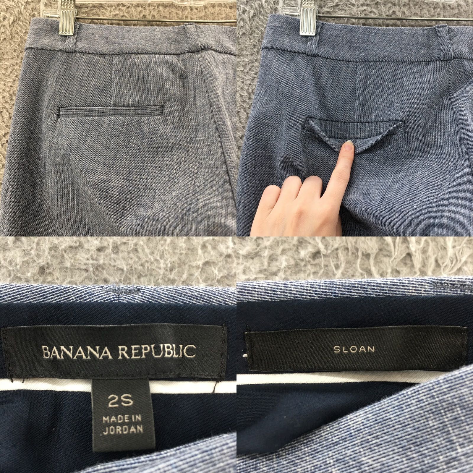 Banana Republic Banana Republic Sloan Dress Pants Womens 2S Gray Cotton Blend Zip Dress Pants Regular Womens 30in 26in Inseam Flat Front Pockets Classic Size 26" / US 2 / IT 38 - 9 Thumbnail