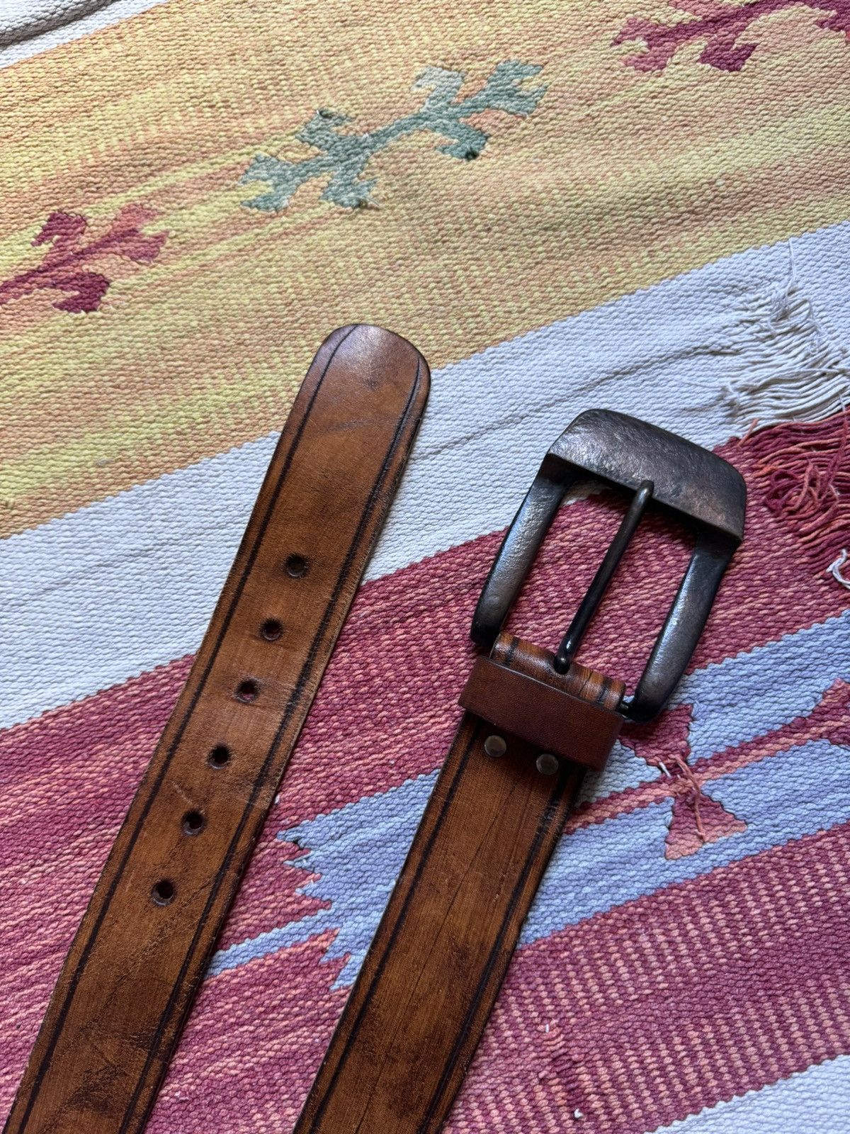 Genuine Leather Vintage 90’s Jopar Valencia y2k Genuine Leather Cowboy Belt Size ONE SIZE - 4 Thumbnail